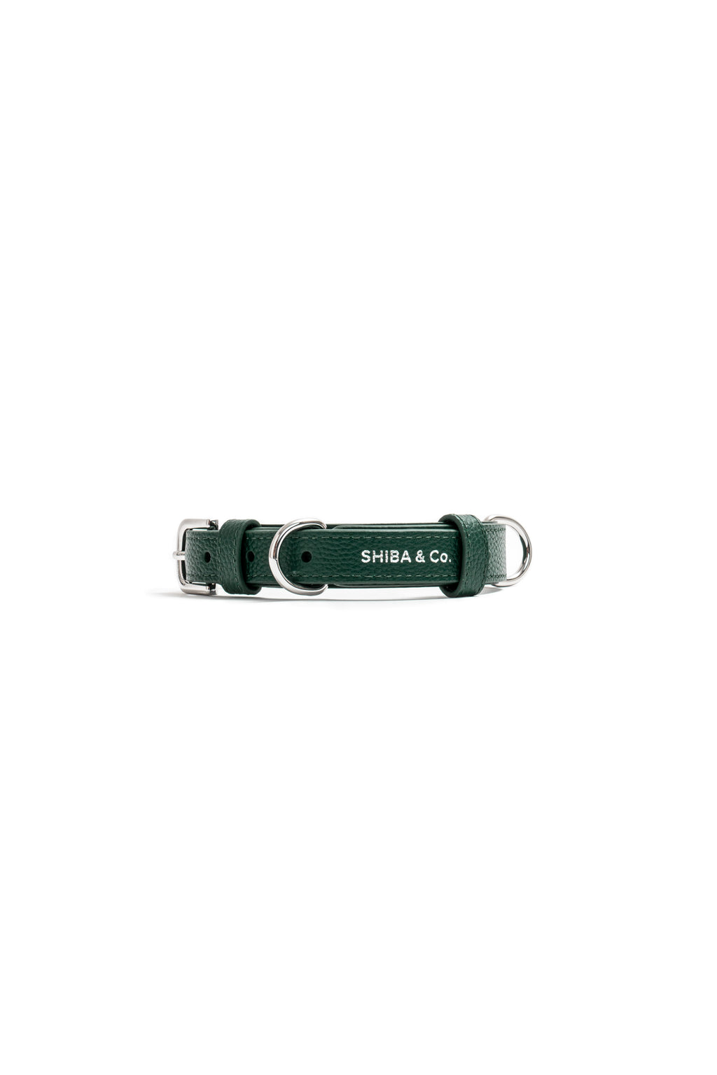 Lucca Dog Collar in Italian Leather - Forest Green