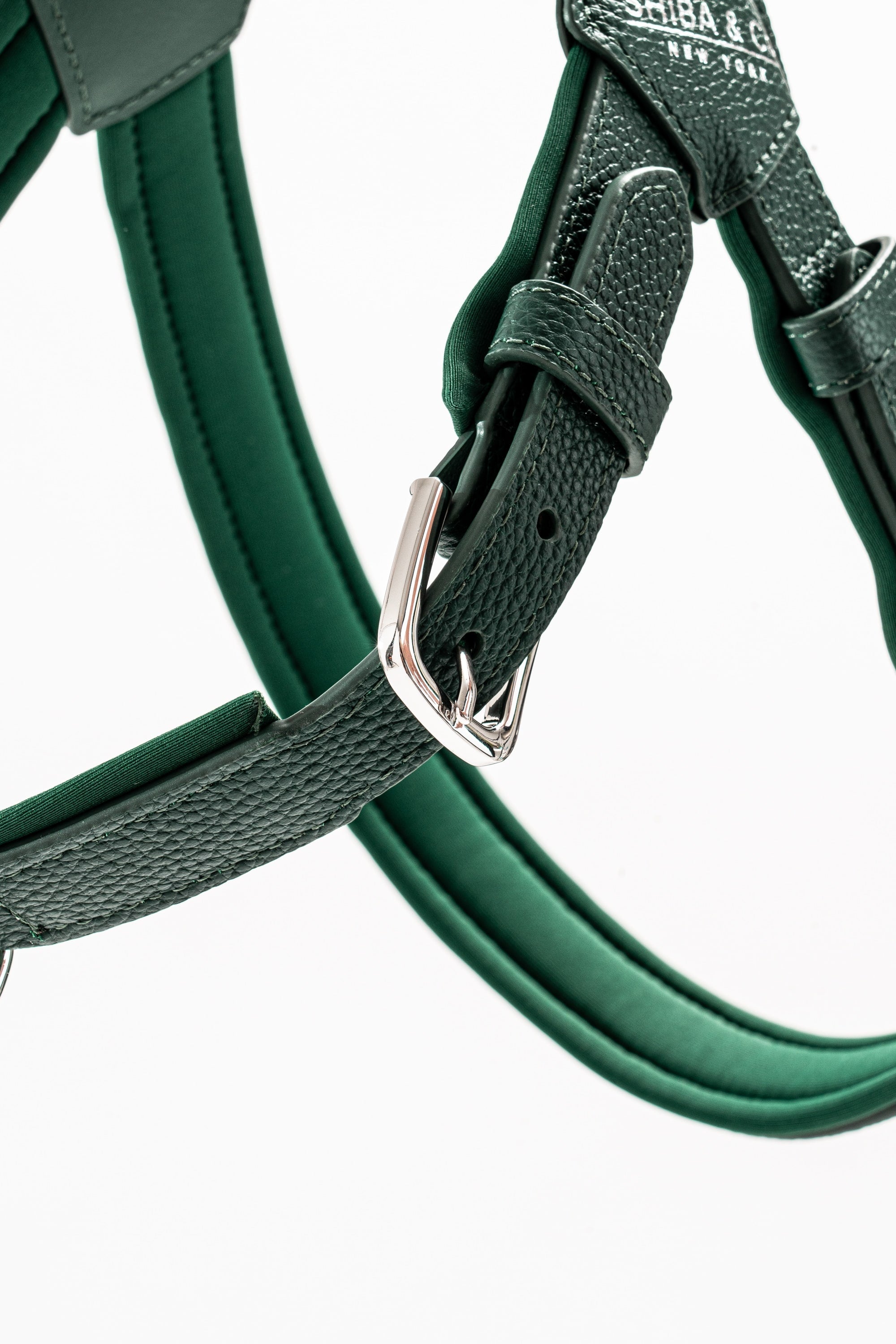 Milano Dog Harness in Italian Leather - Forest Green