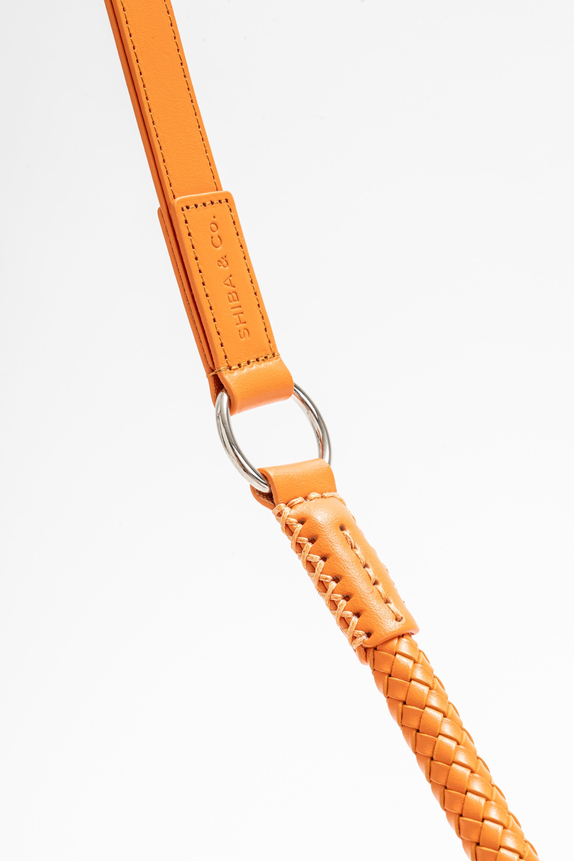 Harness Dog Walking Set in Italian Leather - Iconic Orange