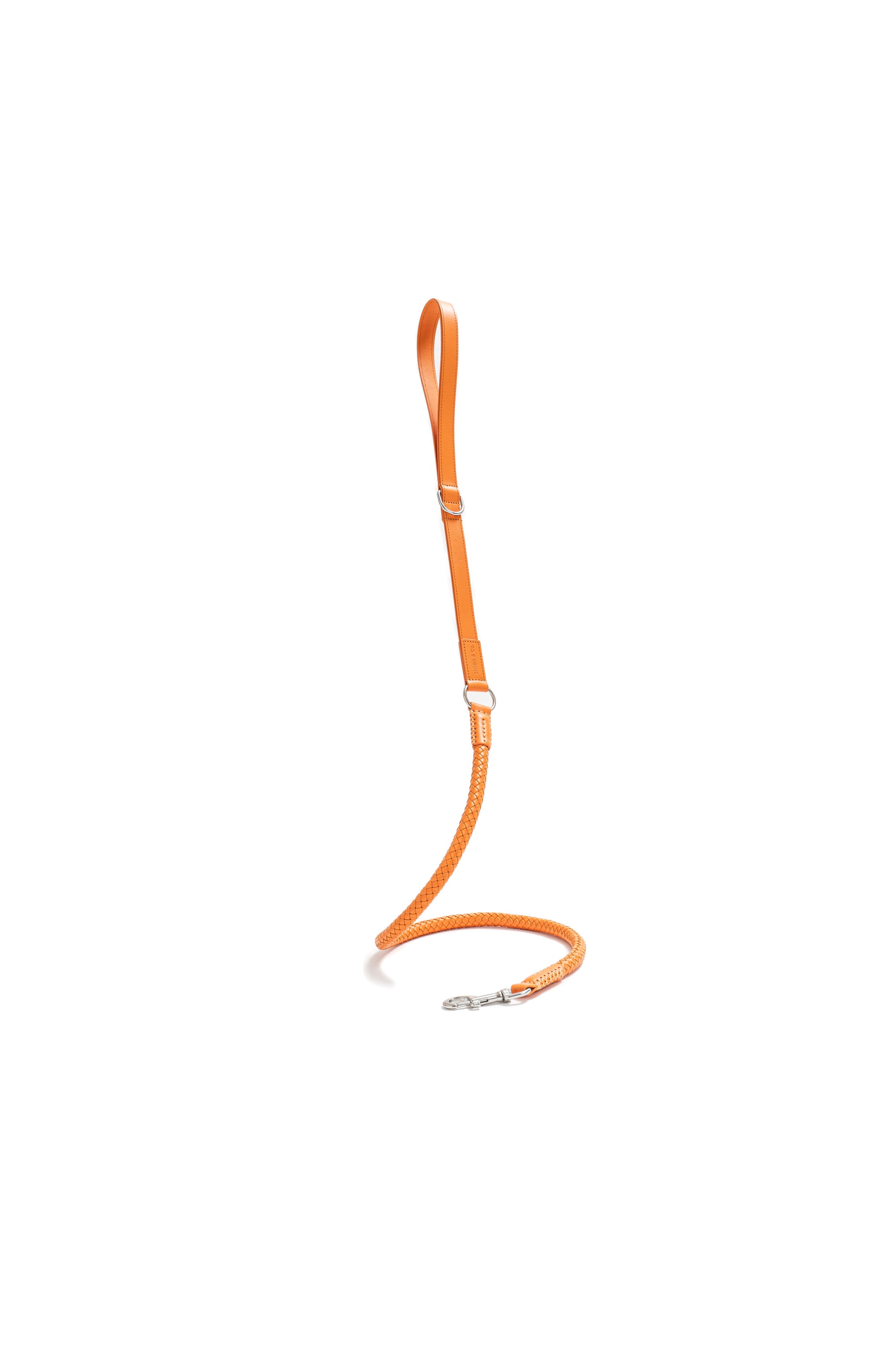 Harness Dog Walking Set in Italian Leather - Iconic Orange