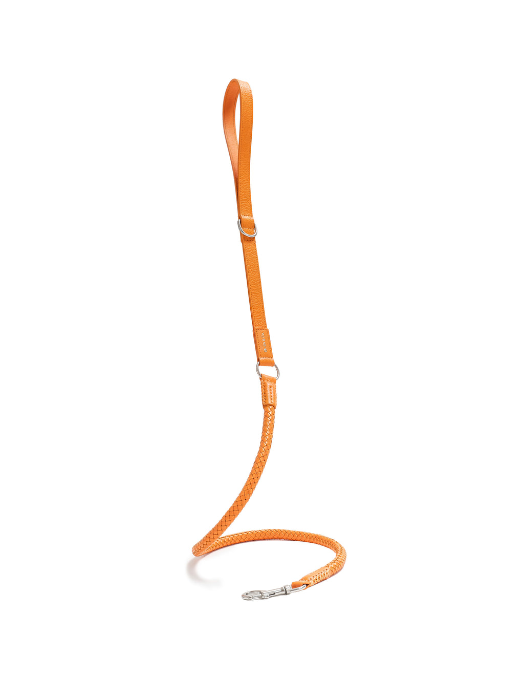 Otto - Intrecciato Dog Leash in Italian Leather - Iconic Orange