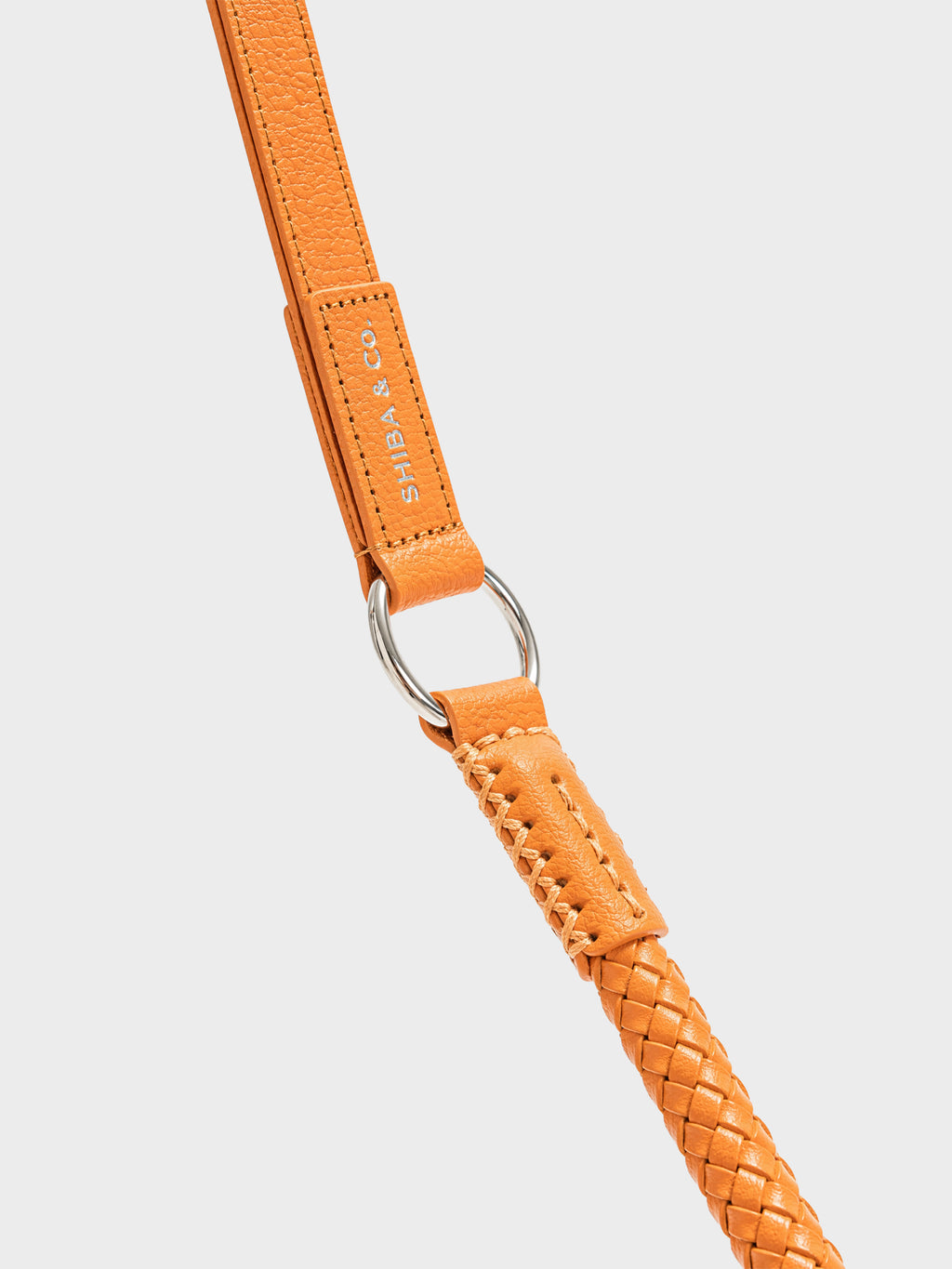 Otto - Intrecciato Dog Leash in Italian Leather - Iconic Orange