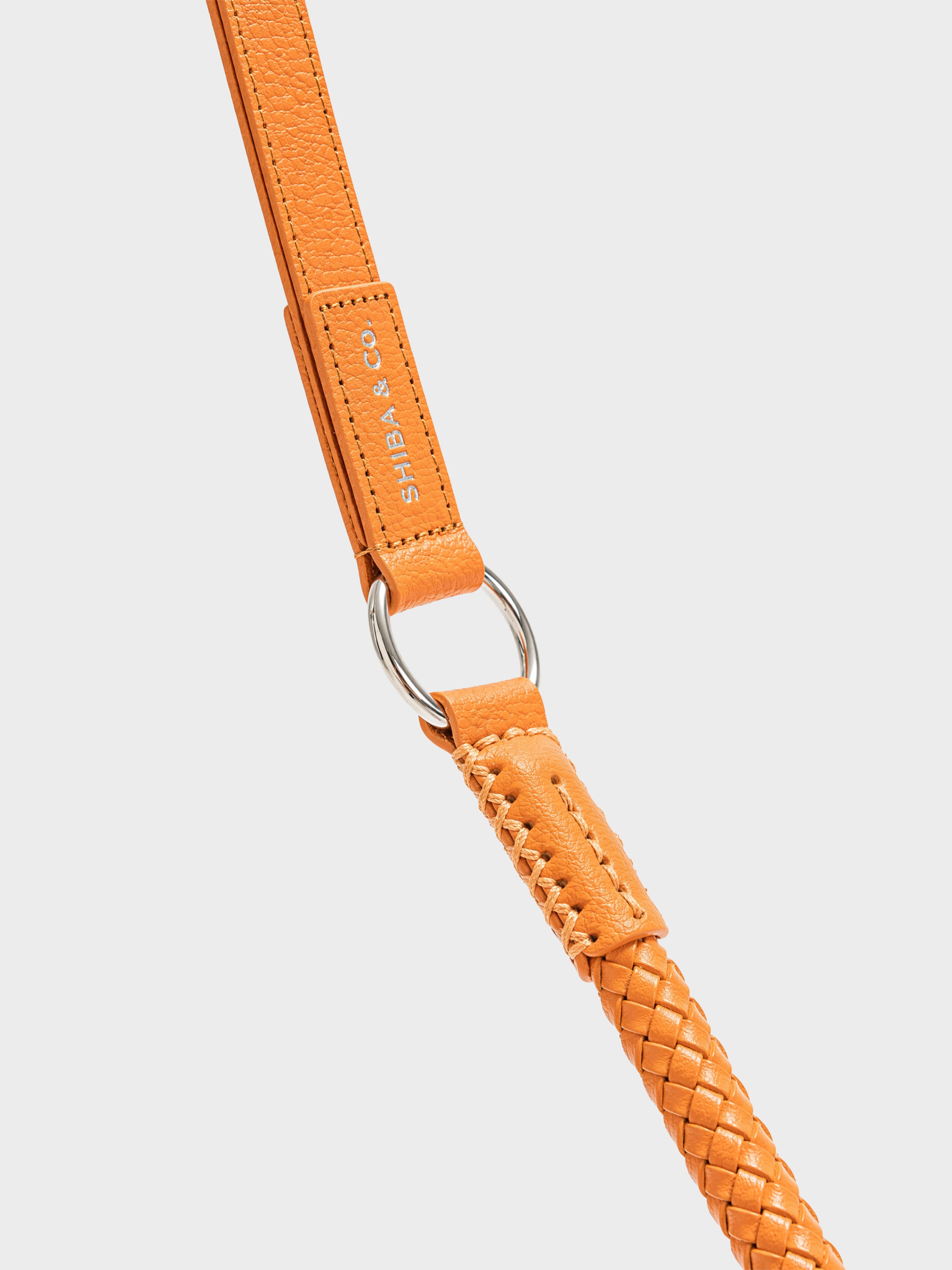Otto - Intrecciato Dog Leash in Italian Leather - Iconic Orange