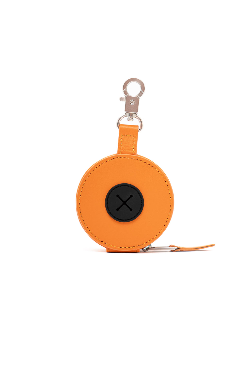 Roma Dog Waste Bag Dispenser In Italian Leather - Iconic Orange