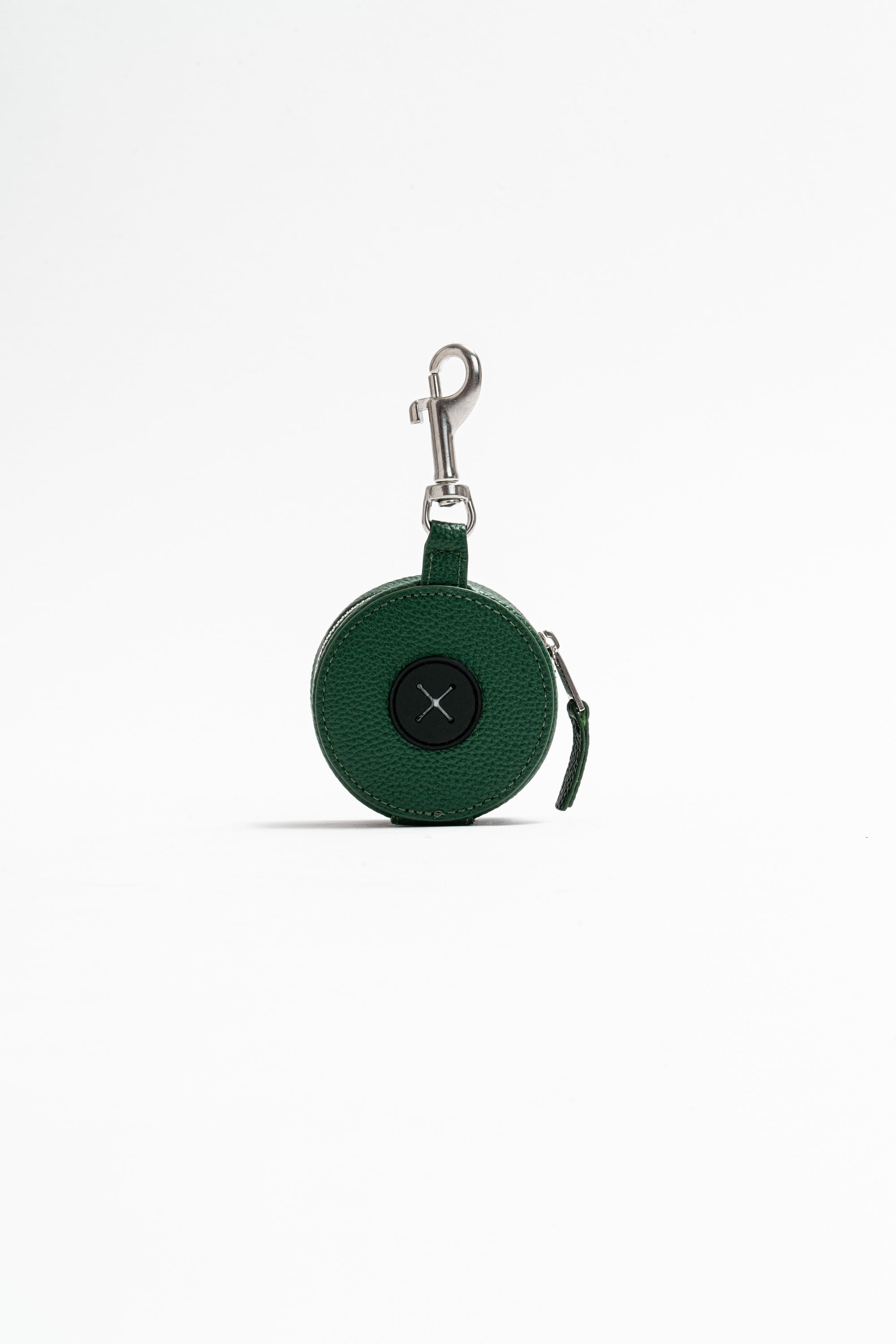 Roma Dog Waste Bag Dispenser In Italian Leather - Forest Green