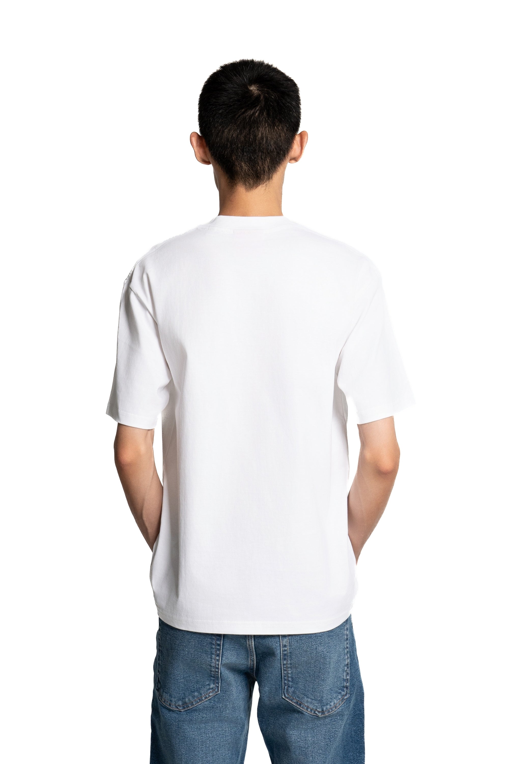 Black & Tan Shiba Inu Dog Embroidered White Cotton Tee-Shirt