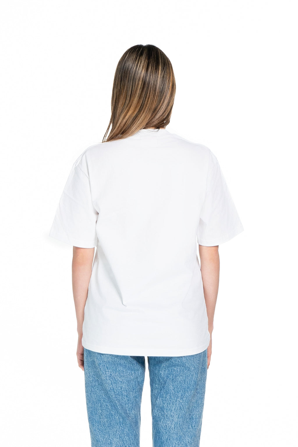 Cream Shiba Inu Dog Embroidered White Cotton Tee-Shirt