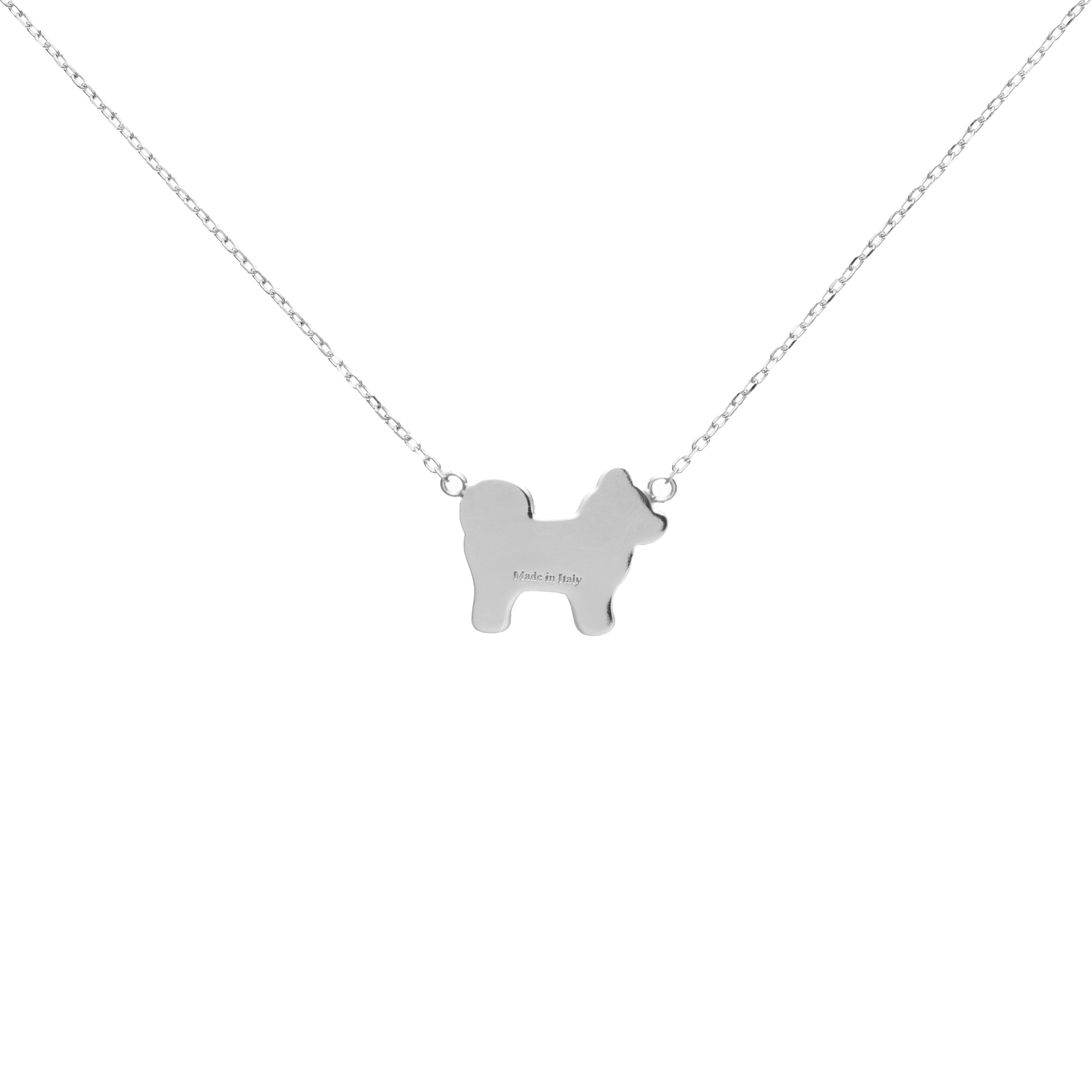 Shiba Inu Dog Pendant - 925 Sterling Silver - Mother Of Pearl