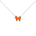 Shiba Inu Dog Pendant - 925 Sterling Silver - Iconic Orange