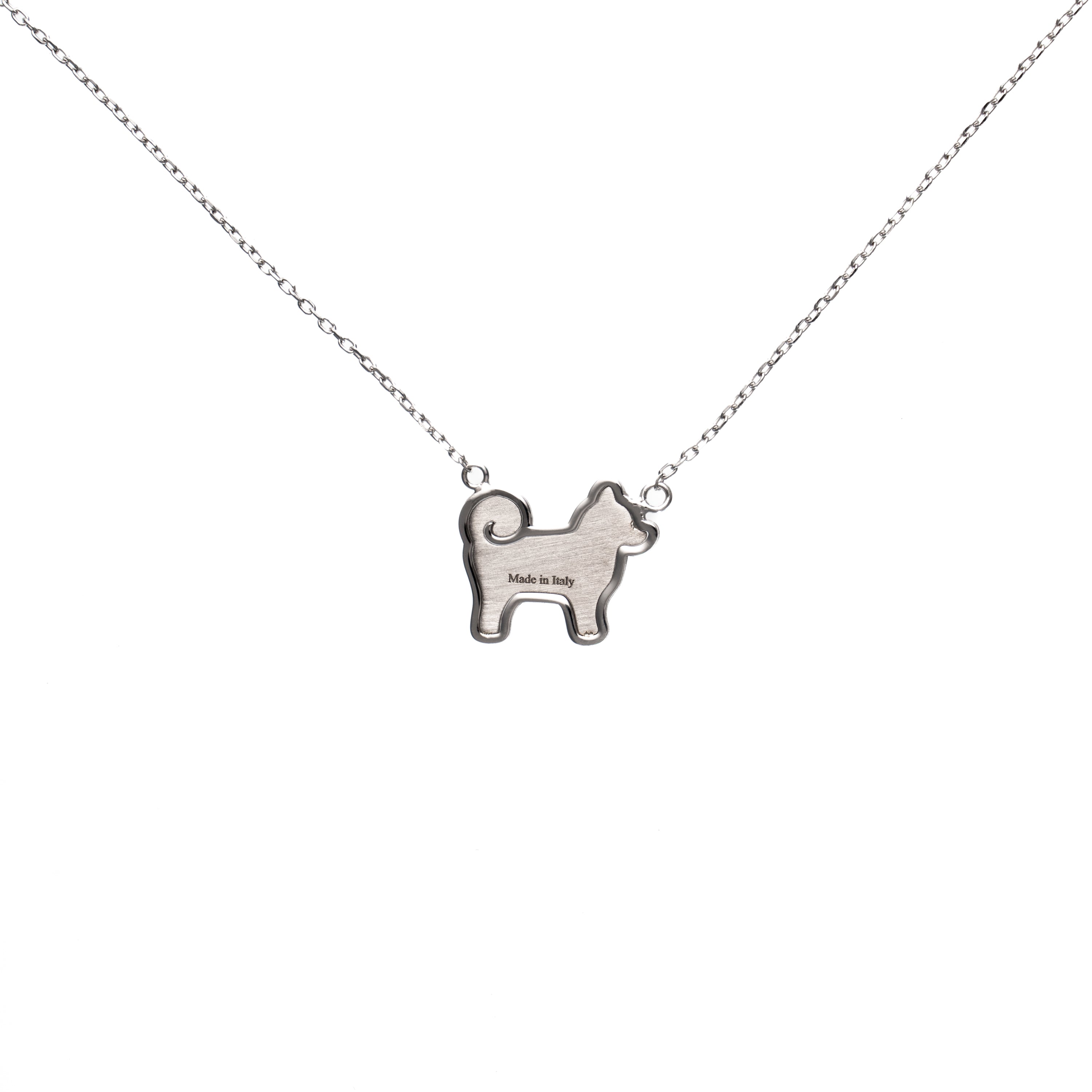 Shiba Inu Dog Pendant - 925 Sterling Silver - Sliver Classic