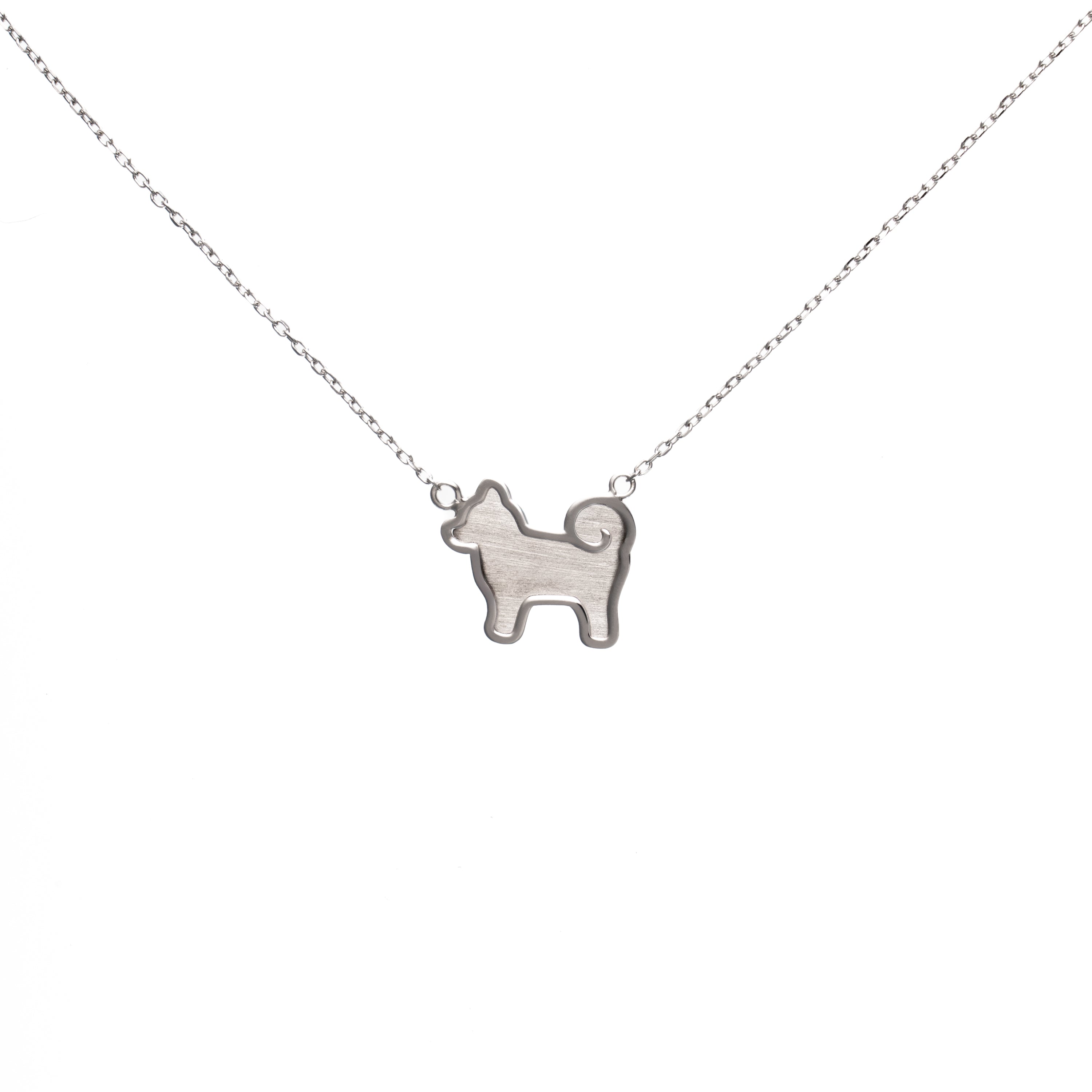 Shiba Inu Dog Pendant - 925 Sterling Silver - Sliver Classic