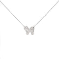 Shiba Inu Dog Pendant - 925 Sterling Silver - Mother Of Pearl