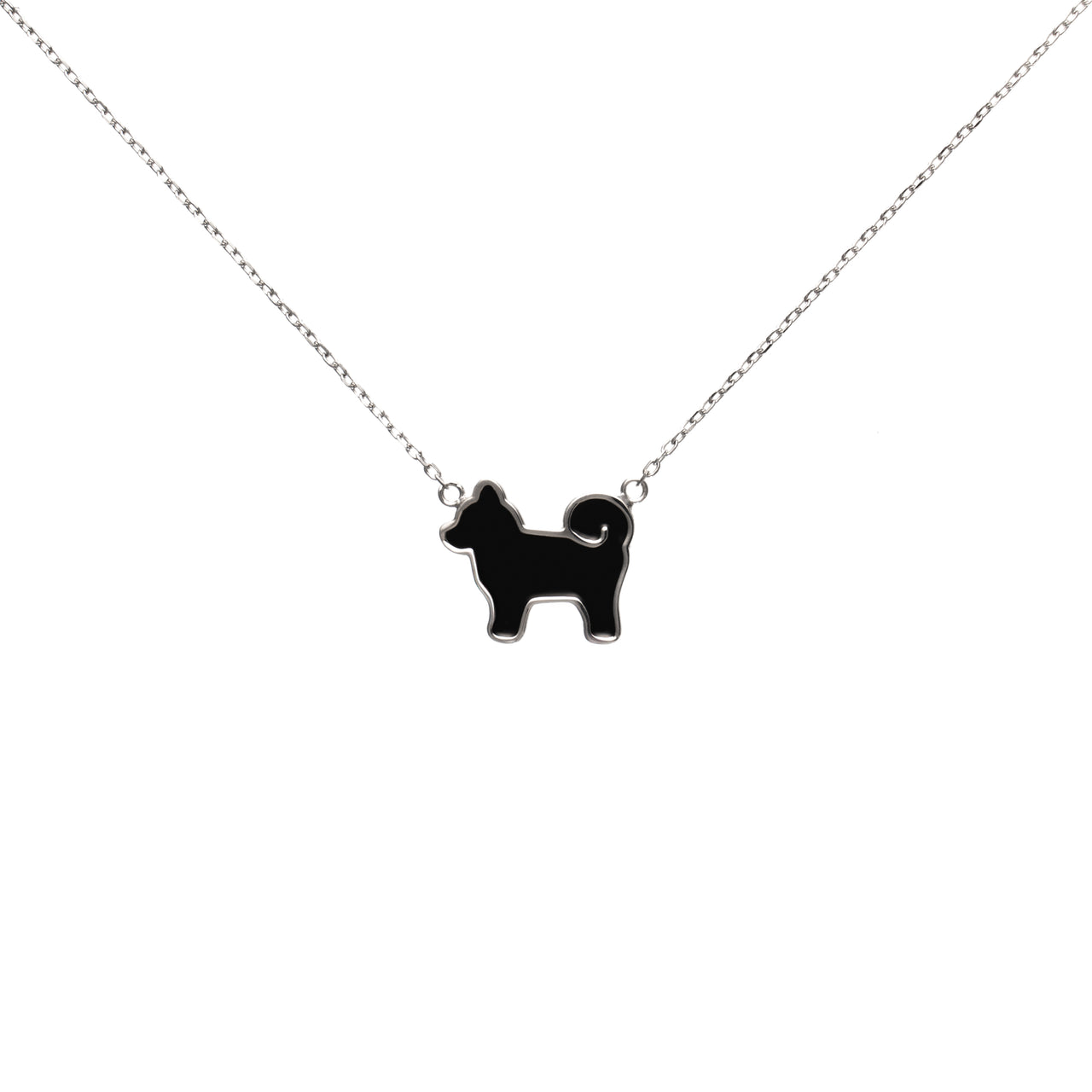 "My Precious" Shiba Pendant In 925 Sterling Silver - Iconic Black