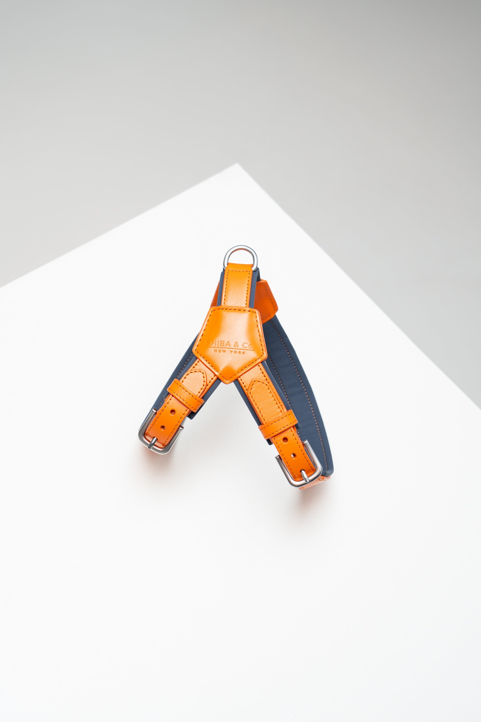 Milano Dog Harness in Italian Leather - Iconic Orange