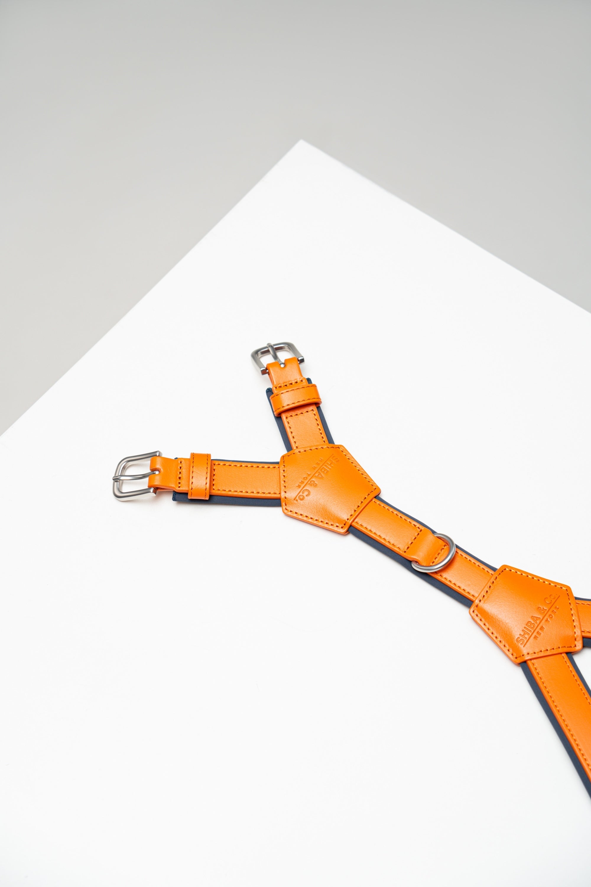 Milano Dog Harness in Italian Leather - Iconic Orange
