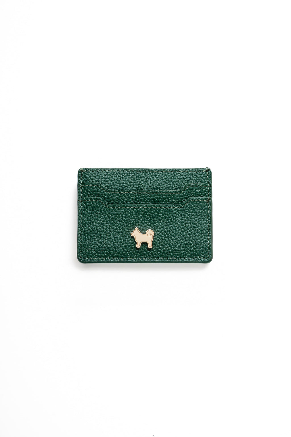 SHIBA & CO. Italian Pebble Grain Leather Cardholder Wallet - Forest Green