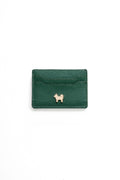 SHIBA & CO. Italian Pebble Grain Leather Cardholder Wallet - Forest Green