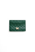 SC Monogram Italian Calf Leather Cardholder Wallet - Forest Green