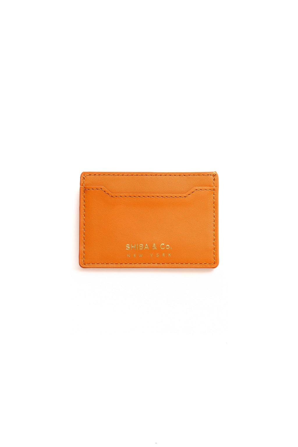 SHIBA & CO. Italian Leather Cardholder Wallet - Iconic Orange
