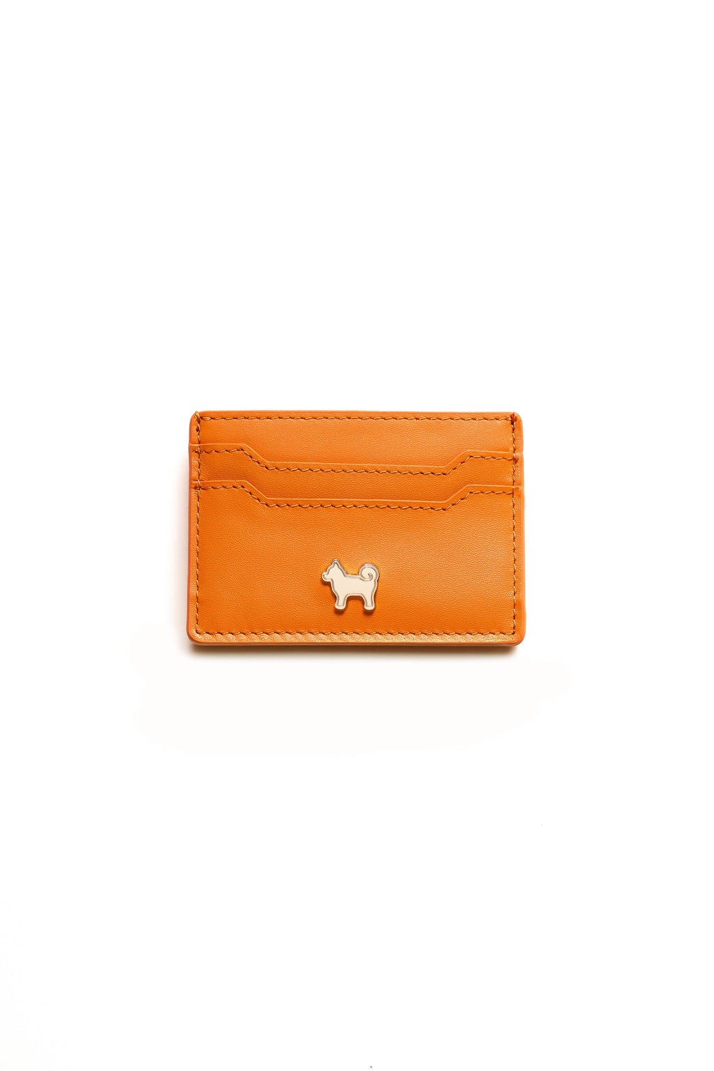 SHIBA & CO. Italian Leather Cardholder Wallet - Iconic Orange