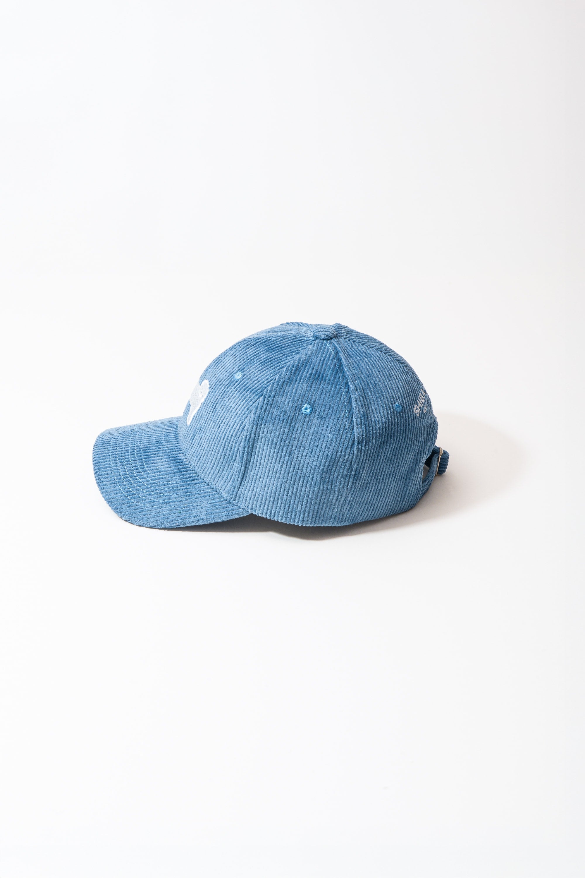 Shiba Inu Dog Embroidered Corduroy Baseball Cap - Mediterranean Blue