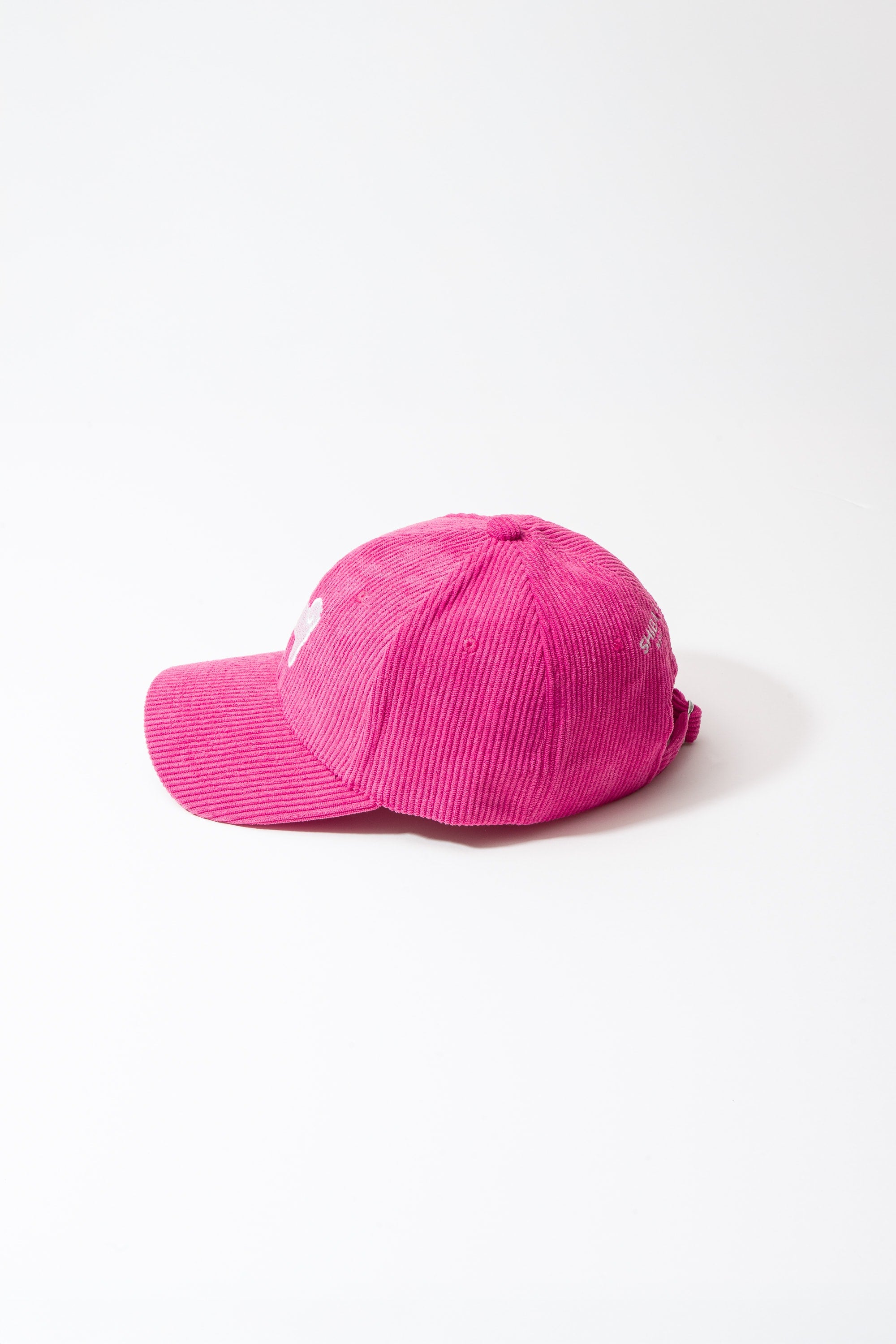 Shiba Inu Dog Embroidered Corduroy Baseball Cap - Raspberry Sorbet