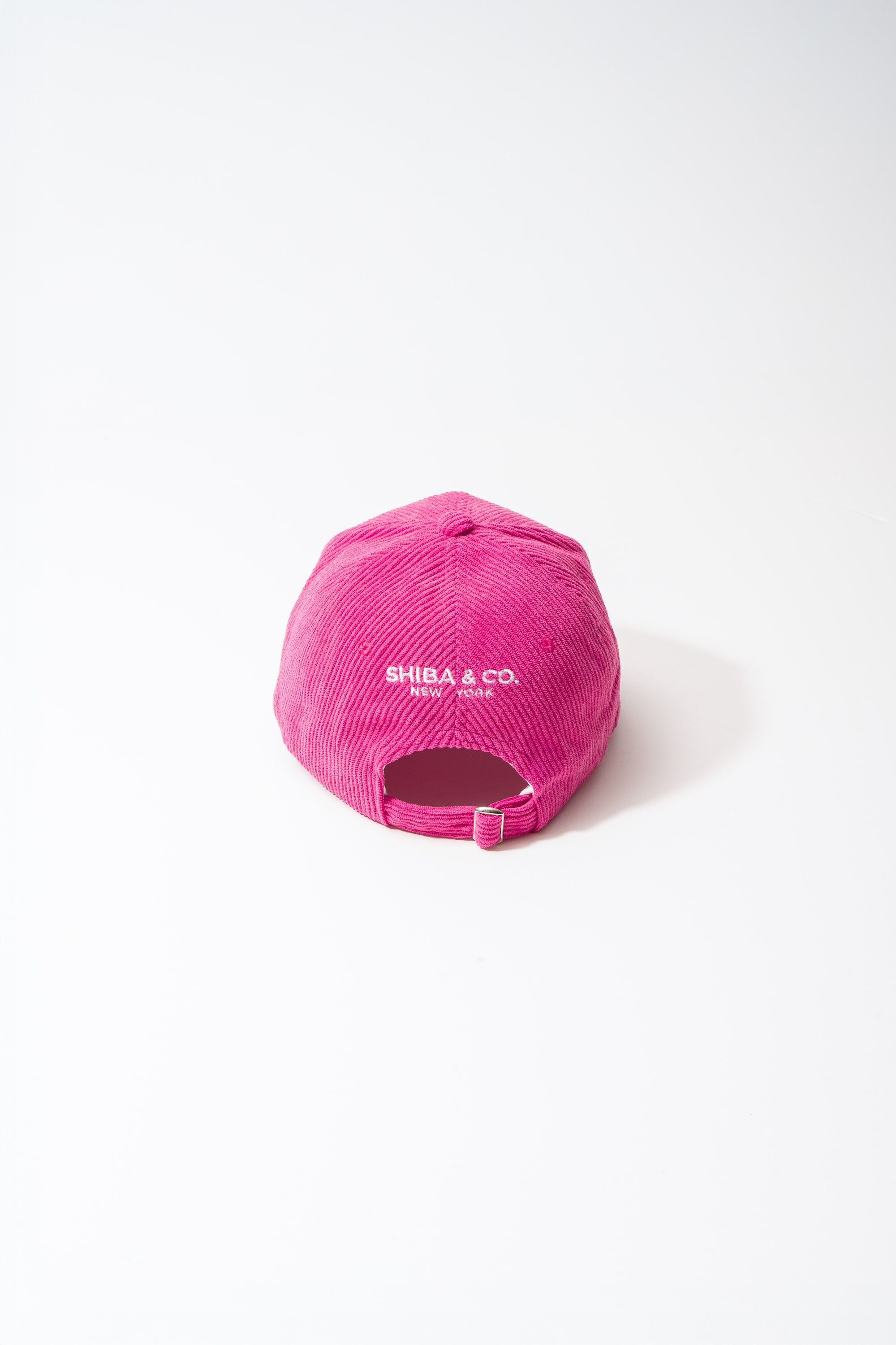 Shiba Inu Dog Embroidered Corduroy Baseball Cap - Raspberry Sorbet