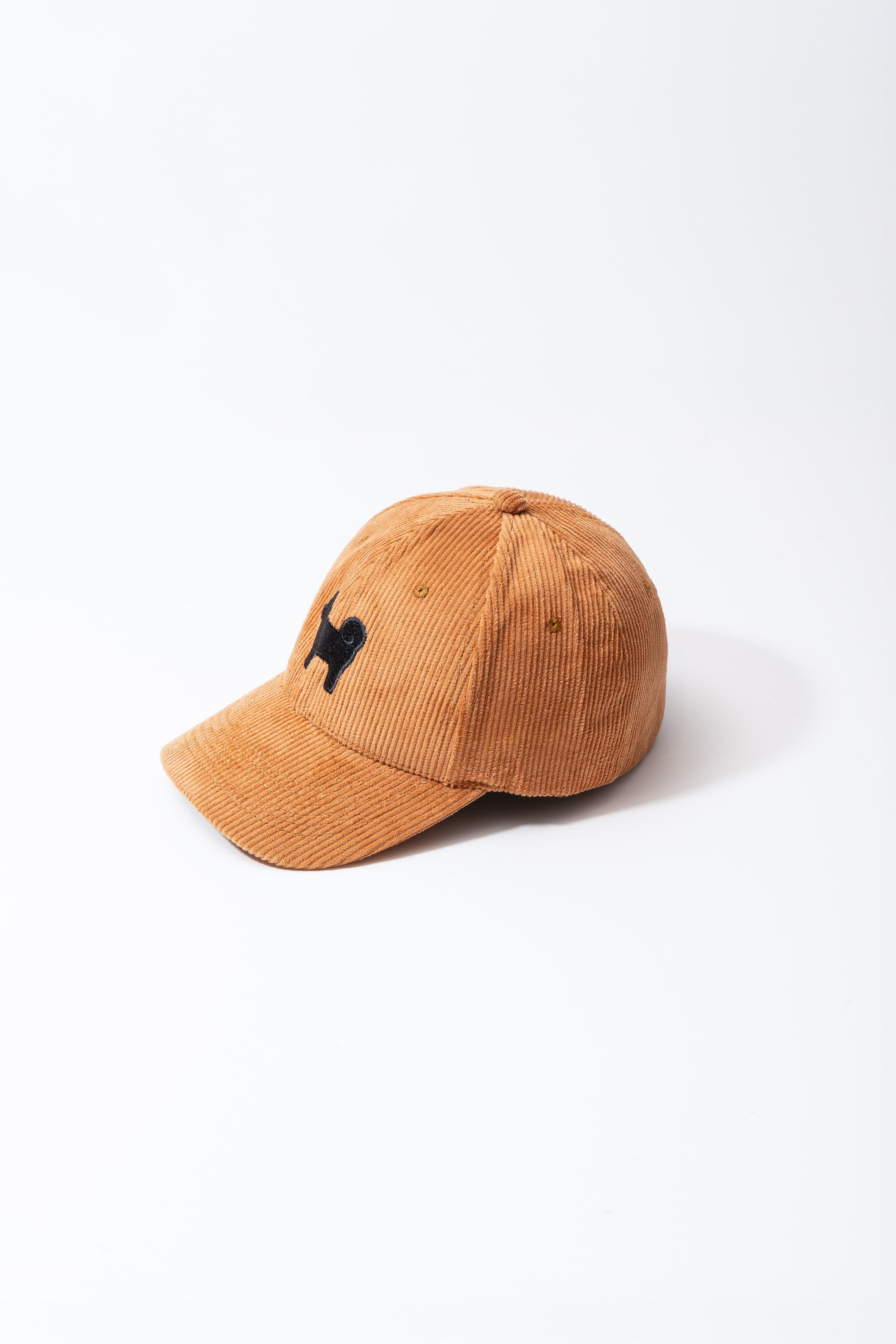 Shiba Inu Dog Embroidered Corduroy Baseball Cap -Apricot Tan