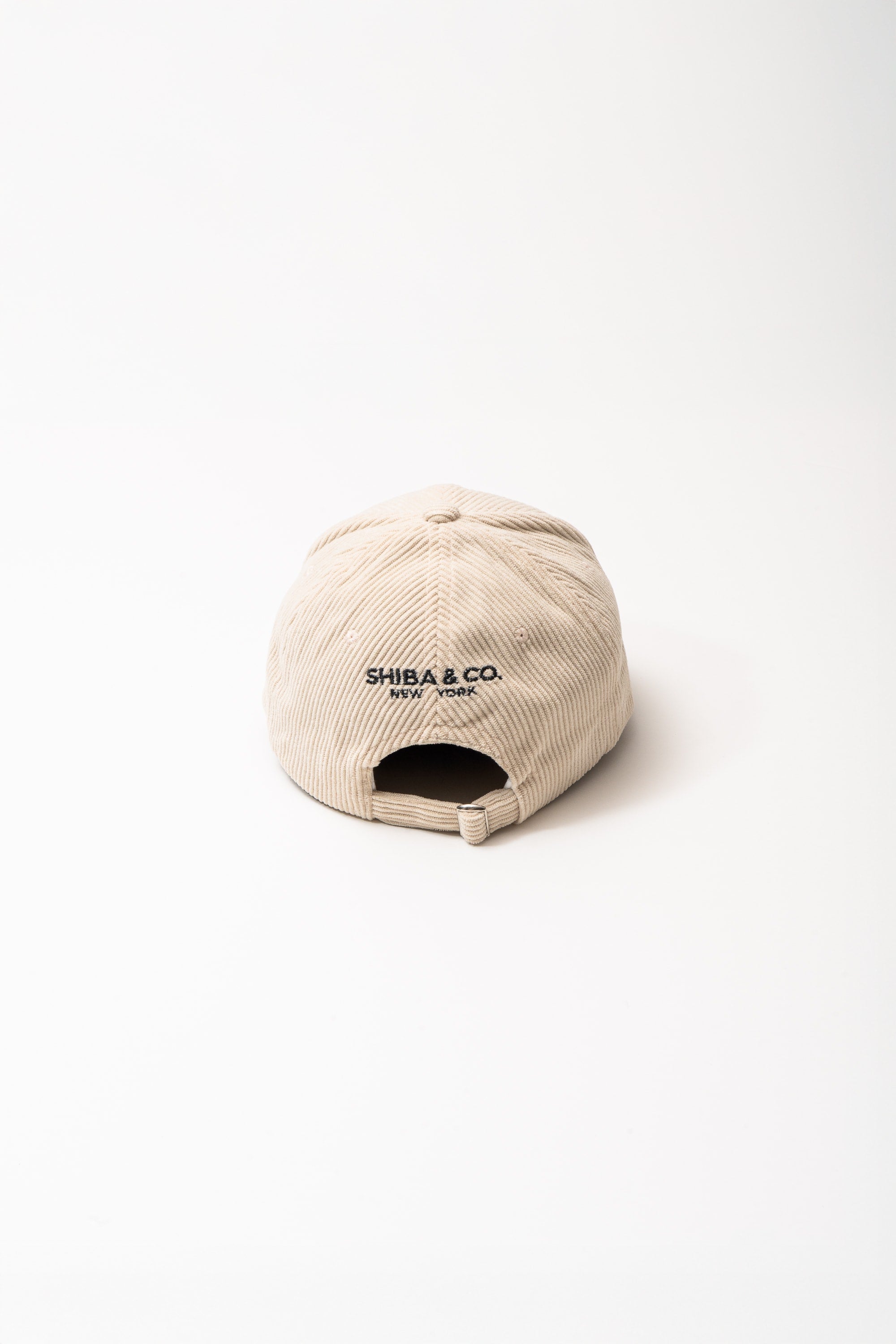 Shiba Inu Dog Embroidered Corduroy Baseball Cap - Angora Beige
