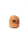 Shiba Inu Dog Embroidered Corduroy Baseball Cap -Apricot Tan