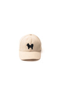 Shiba Inu Dog Embroidered Corduroy Baseball Cap - Angora Beige