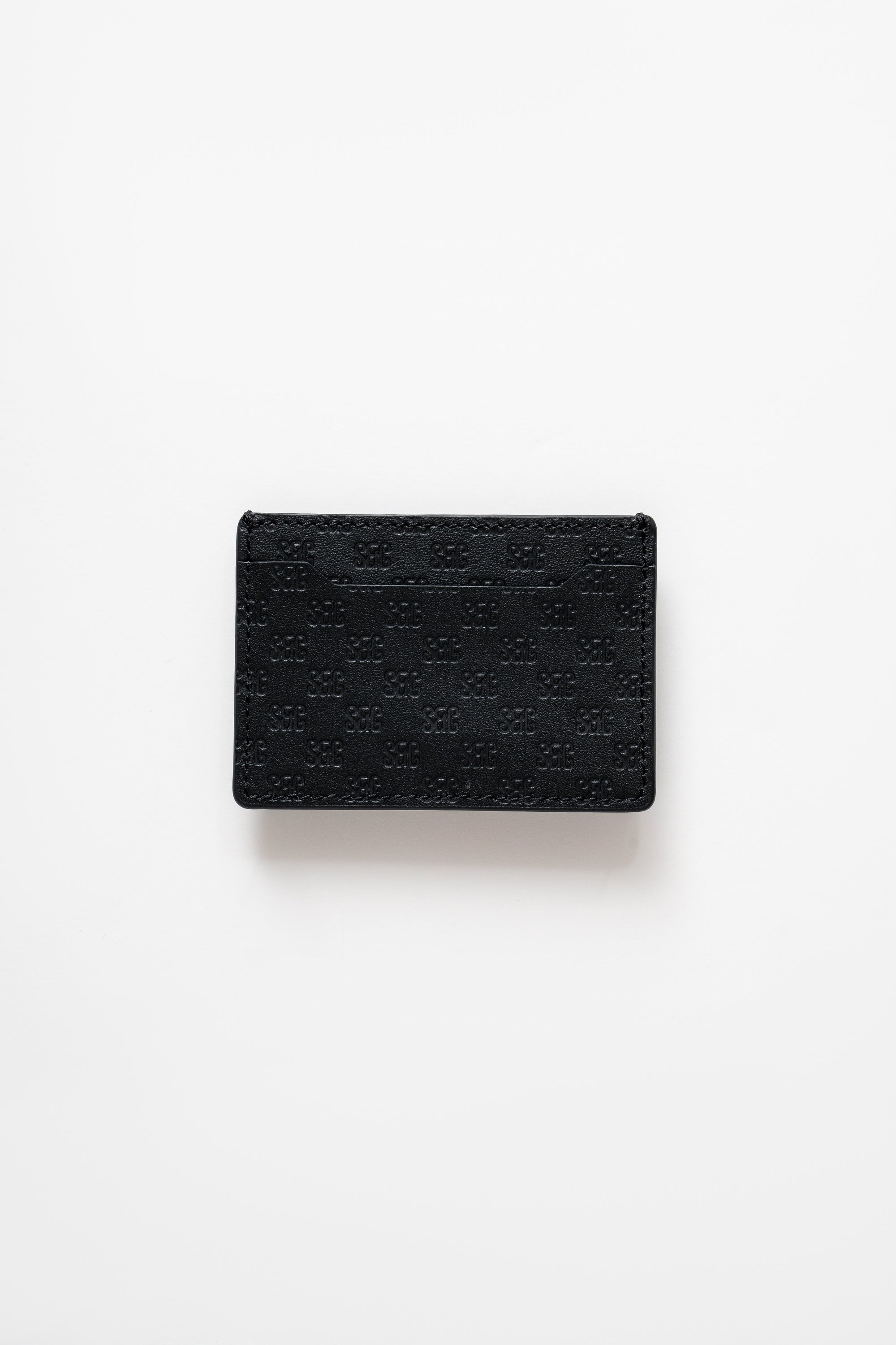SC Monogram Italian Calf Leather Cardholder Wallet - Iconic Black