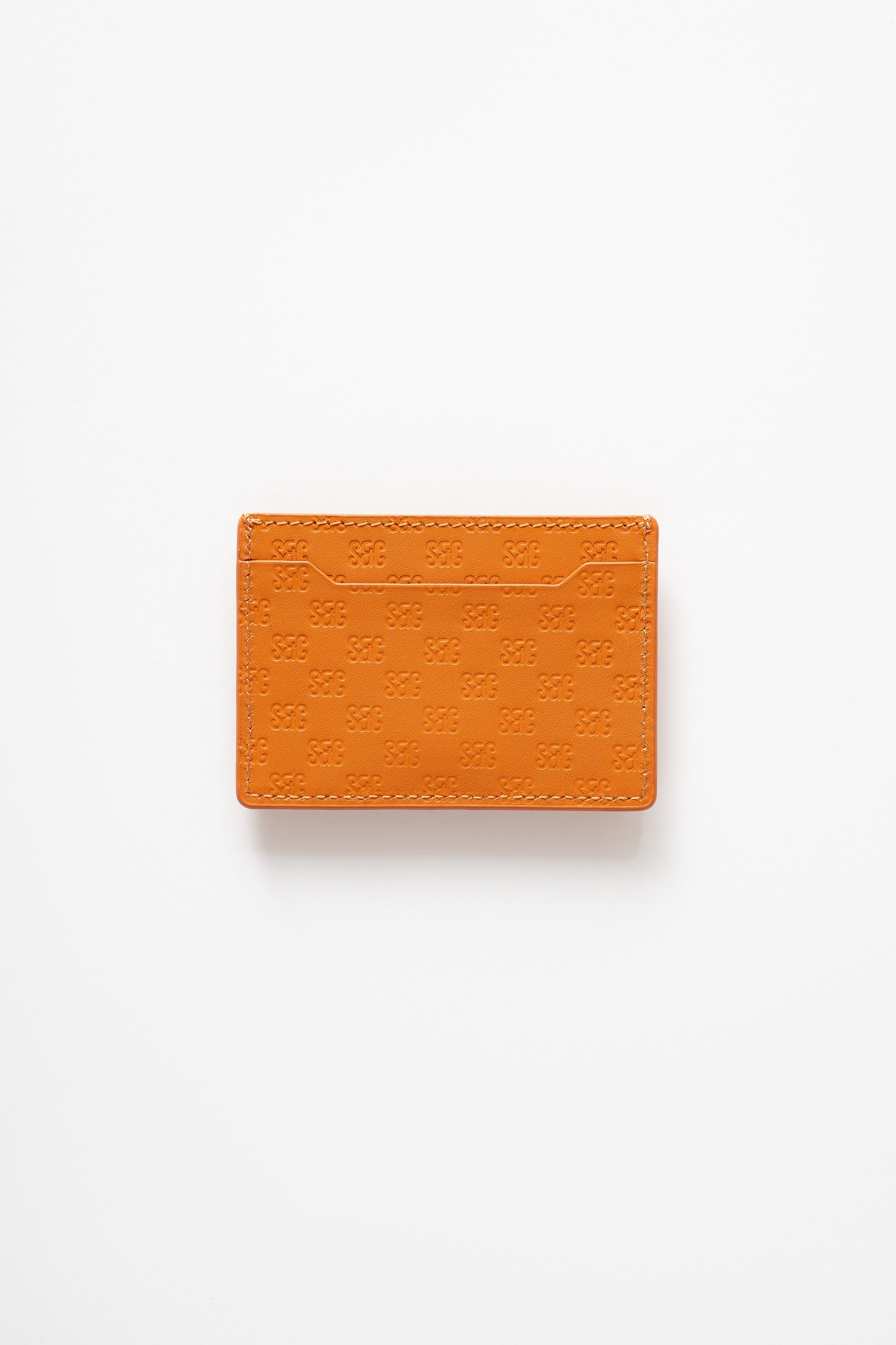 SC Monogram Italian Calf Leather Cardholder Wallet - Iconic Orange