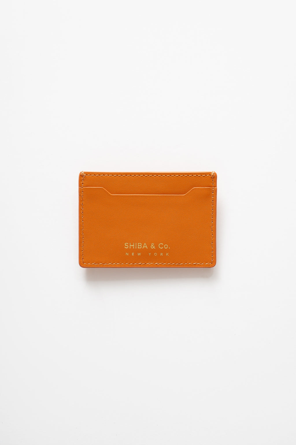 SHIBA & CO. Italian Leather Cardholder Wallet - Iconic Orange