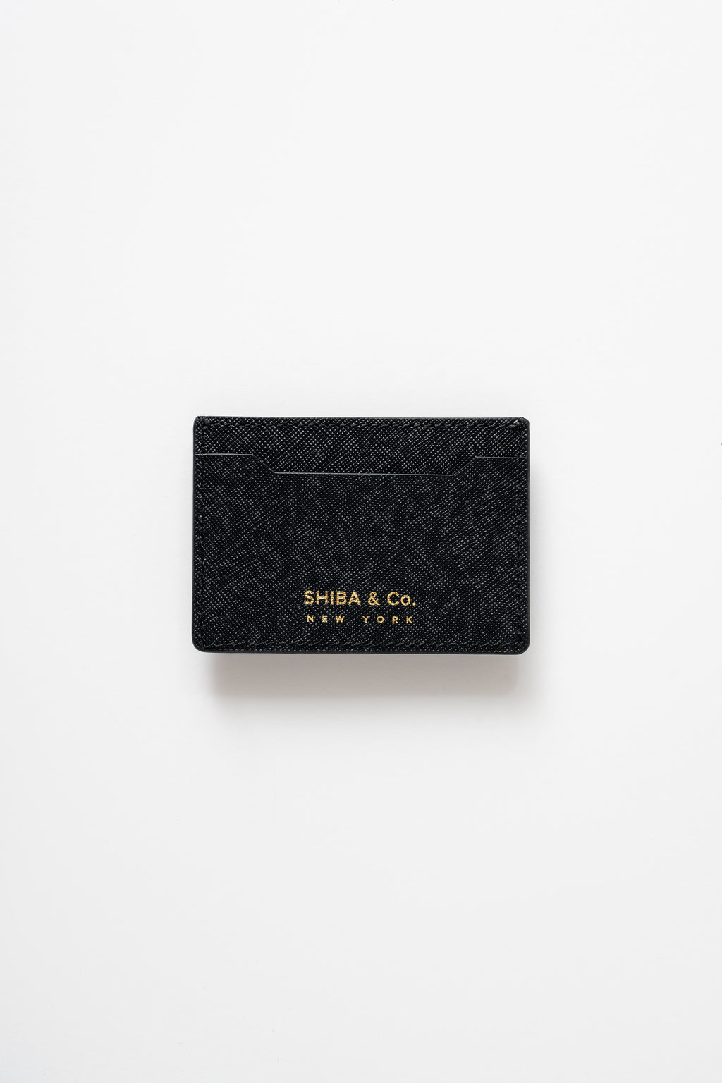 SHIBA & CO. Italian Saffiano Leather Cardholder Wallet - Iconic Black