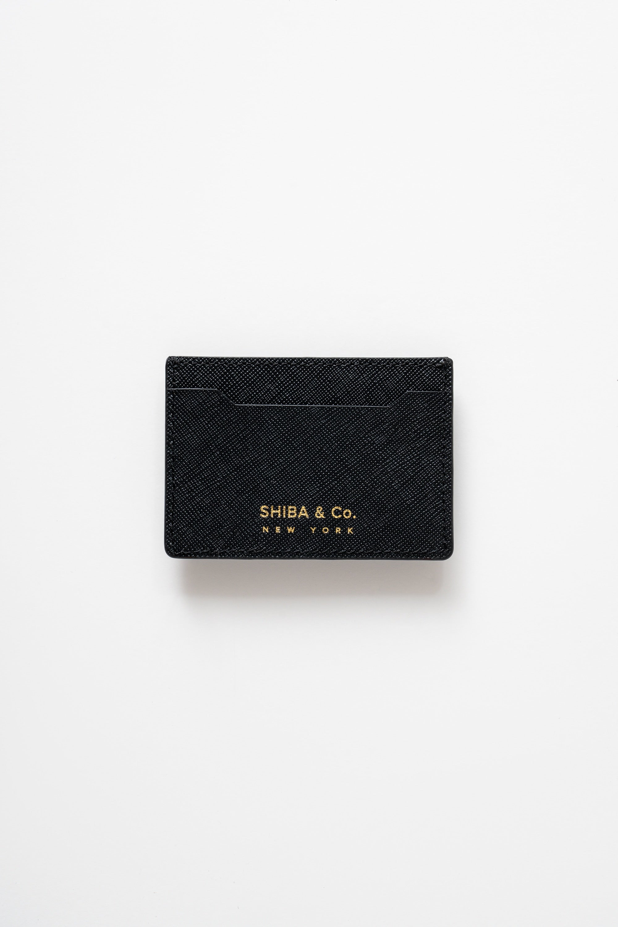 SHIBA & CO. Italian Saffiano Leather Cardholder Wallet - Iconic Black