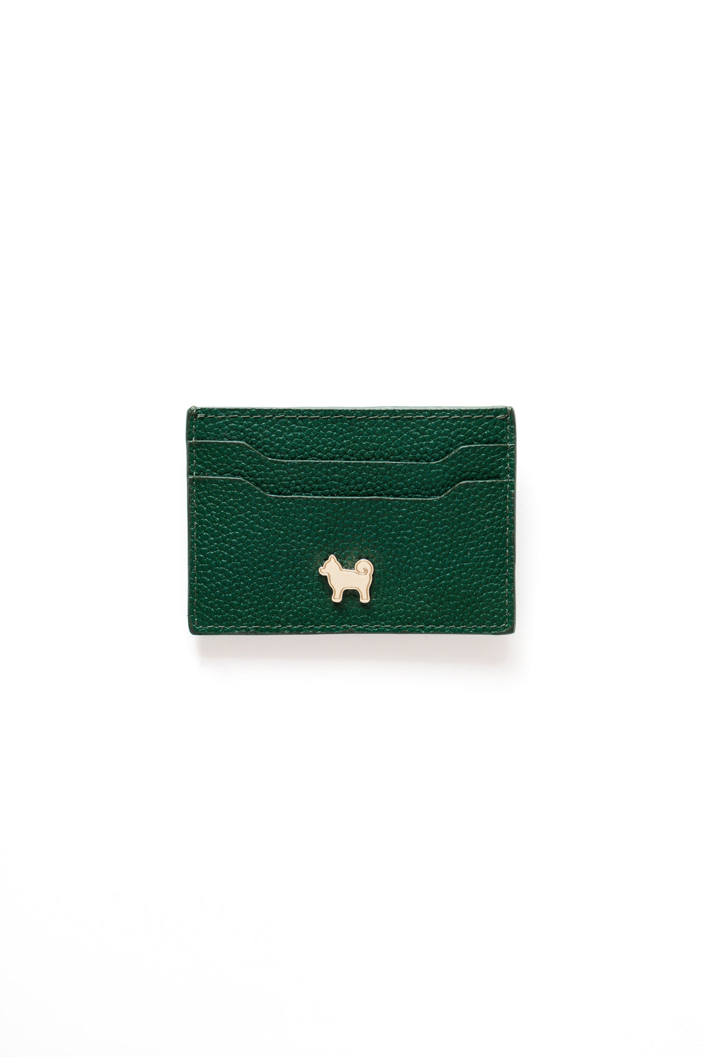 SHIBA & CO. Italian Pebble Grain Leather Cardholder Wallet - Forest Green