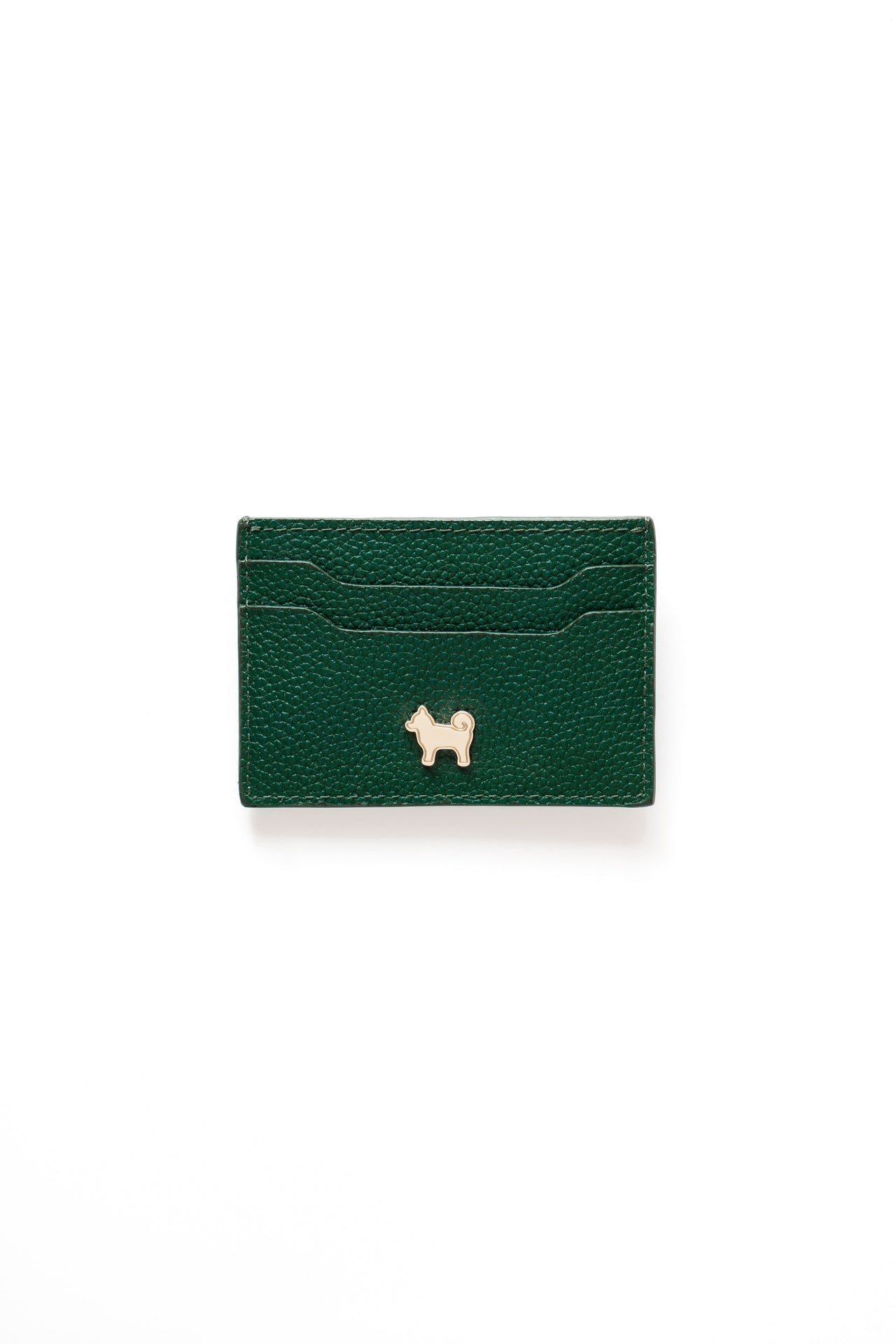 SHIBA & CO. Italian Pebble Grain Leather Cardholder Wallet - Forest Green