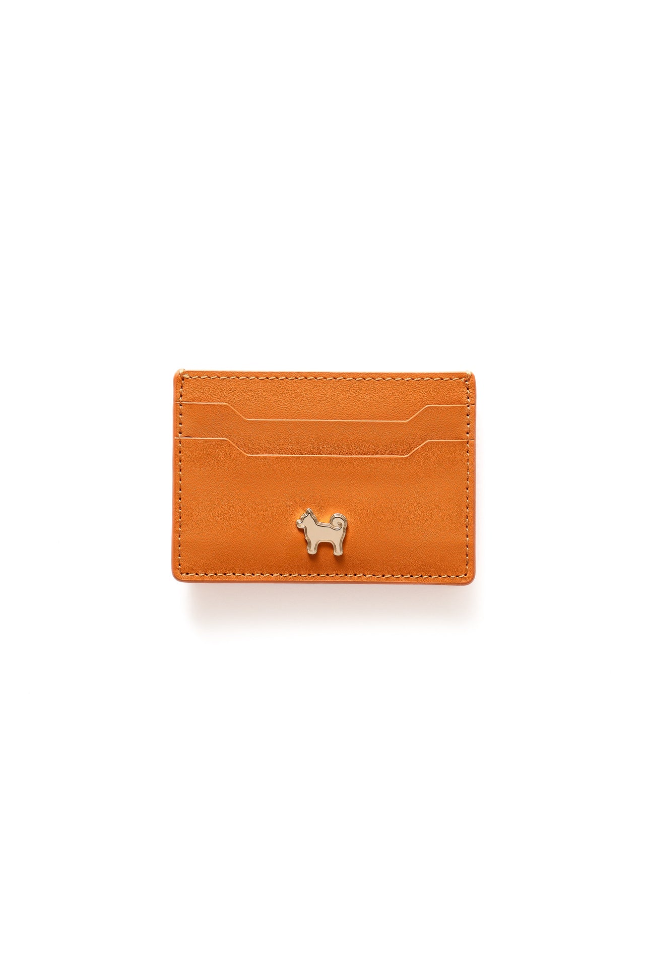 SHIBA & CO. Italian Leather Cardholder Wallet - Iconic Orange