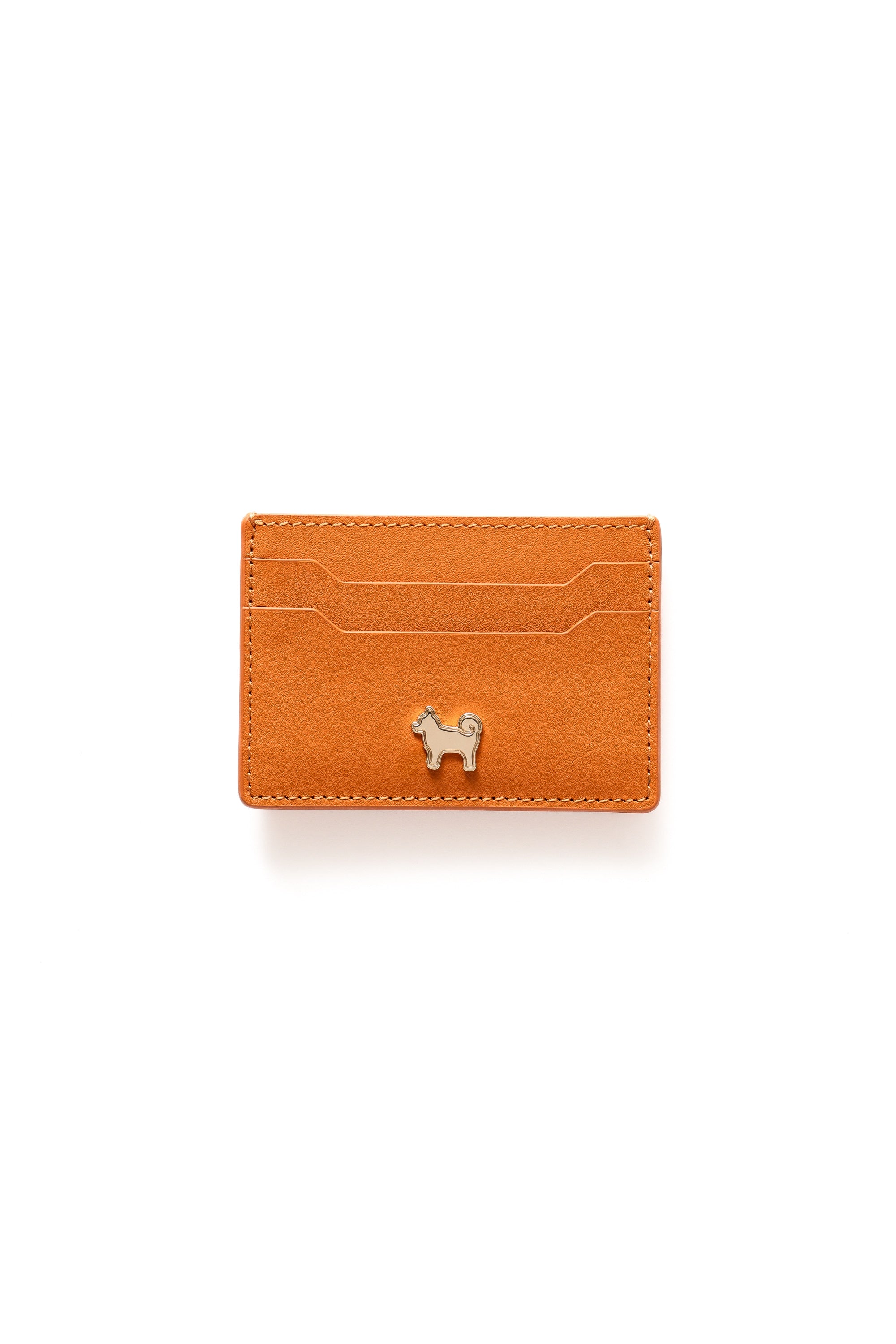 SHIBA & CO. Italian Leather Cardholder Wallet - Iconic Orange