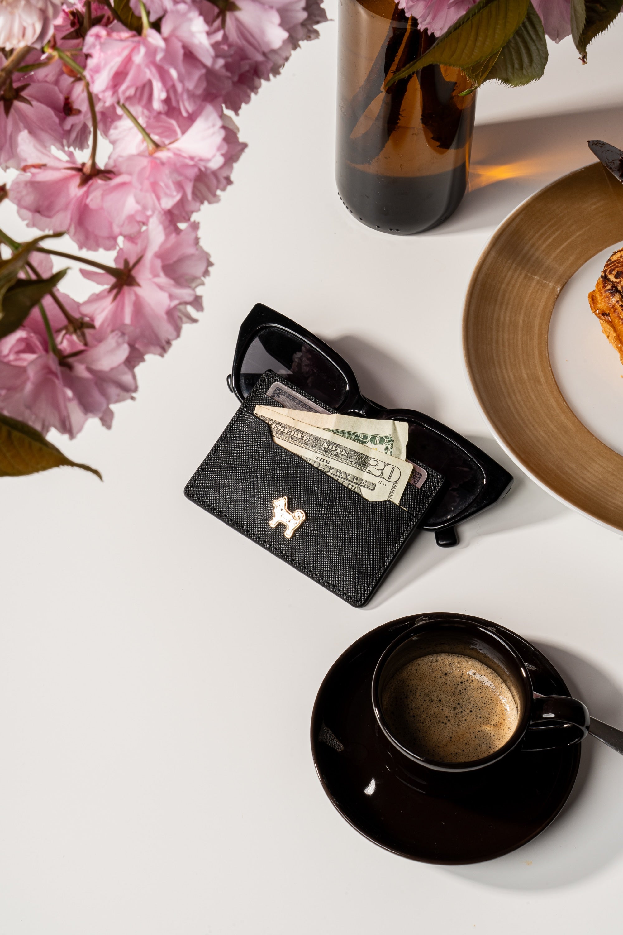 SHIBA & CO. Italian Saffiano Leather Cardholder Wallet - Iconic Black