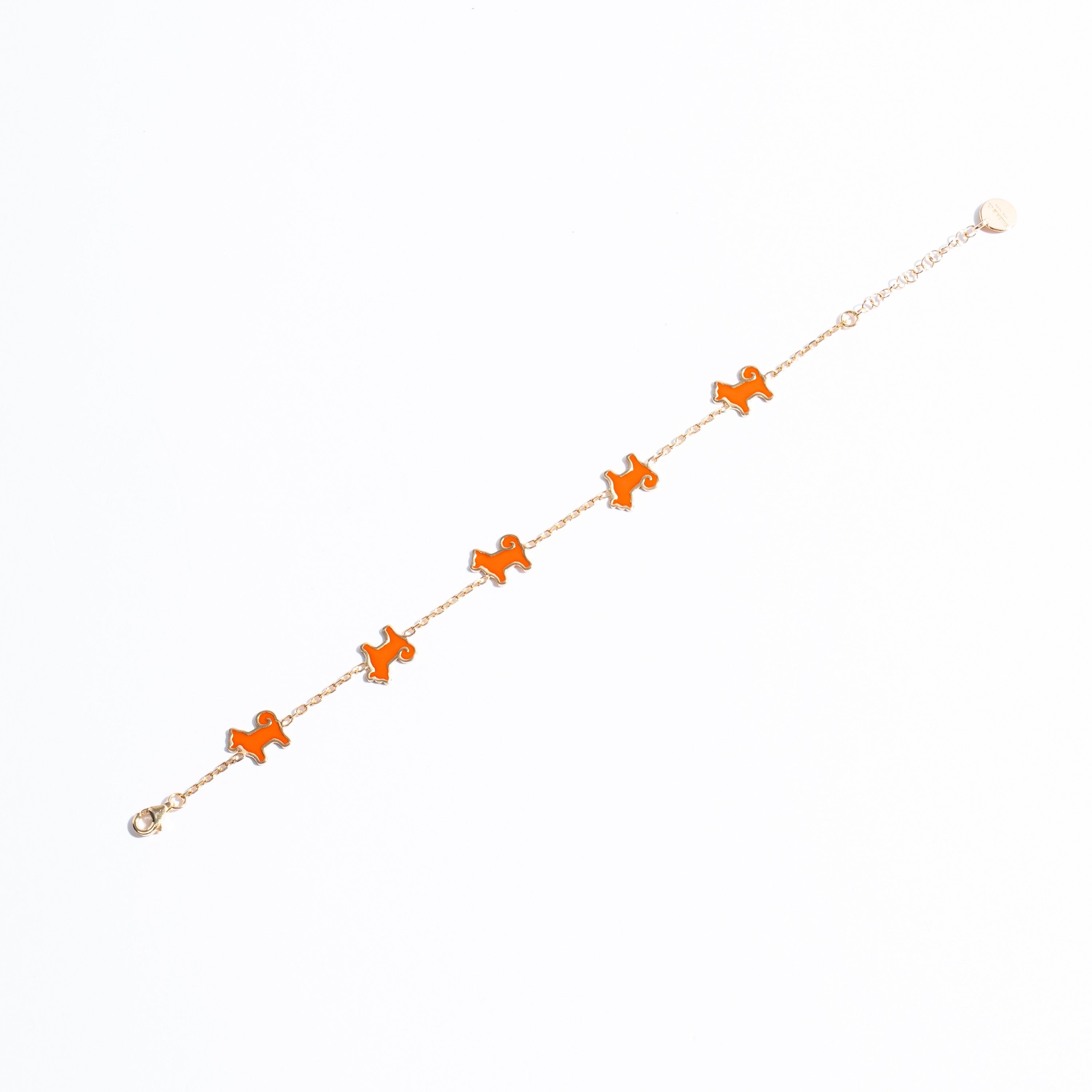 Shiba Inu Dog Bracelet - 24K Gold Plated - Iconic Orange