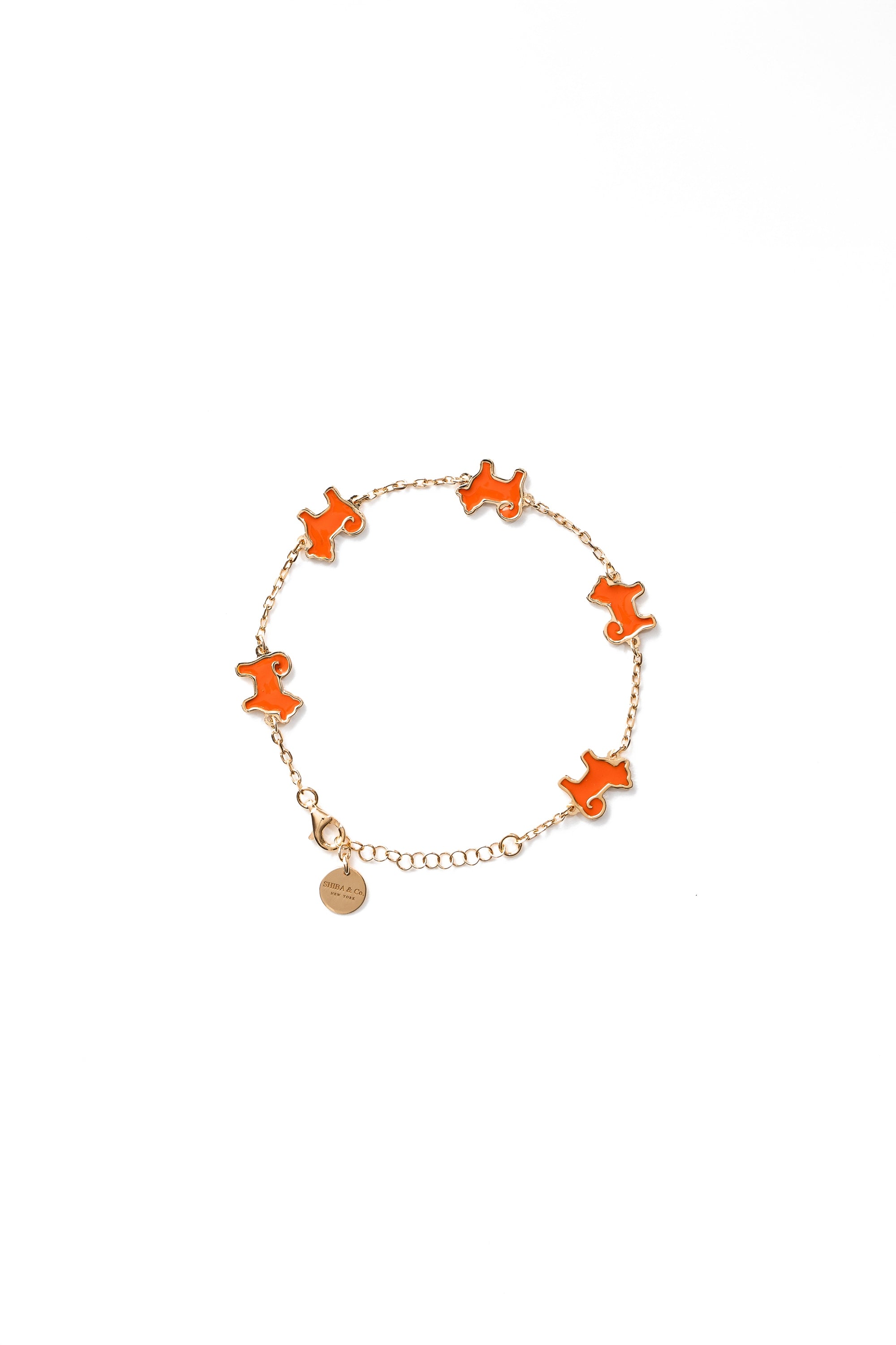 Shiba Inu Dog Bracelet - 24K Gold Plated - Iconic Orange
