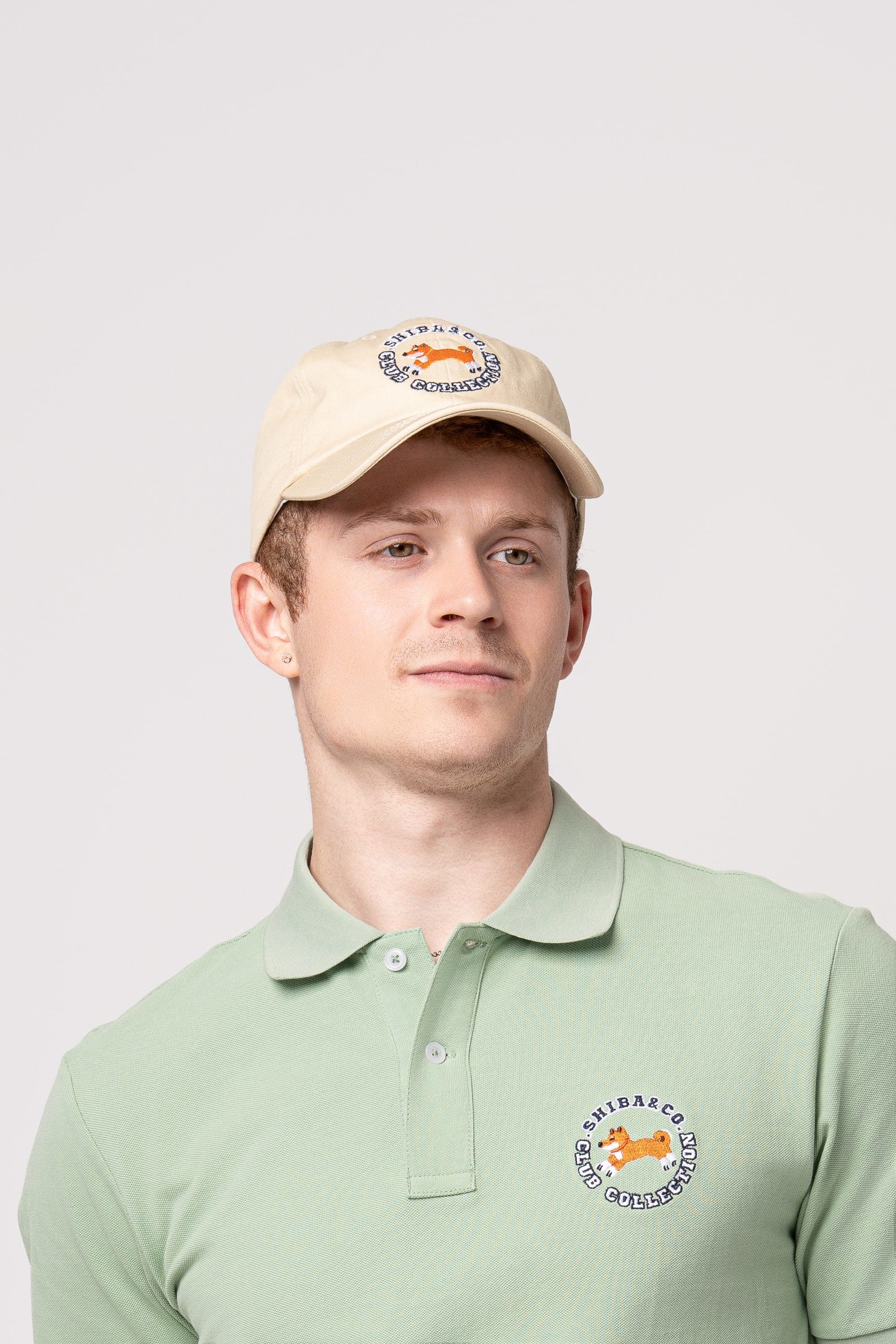 Club Shiba Embroidered Baseball Cap – Sandshell Beige
