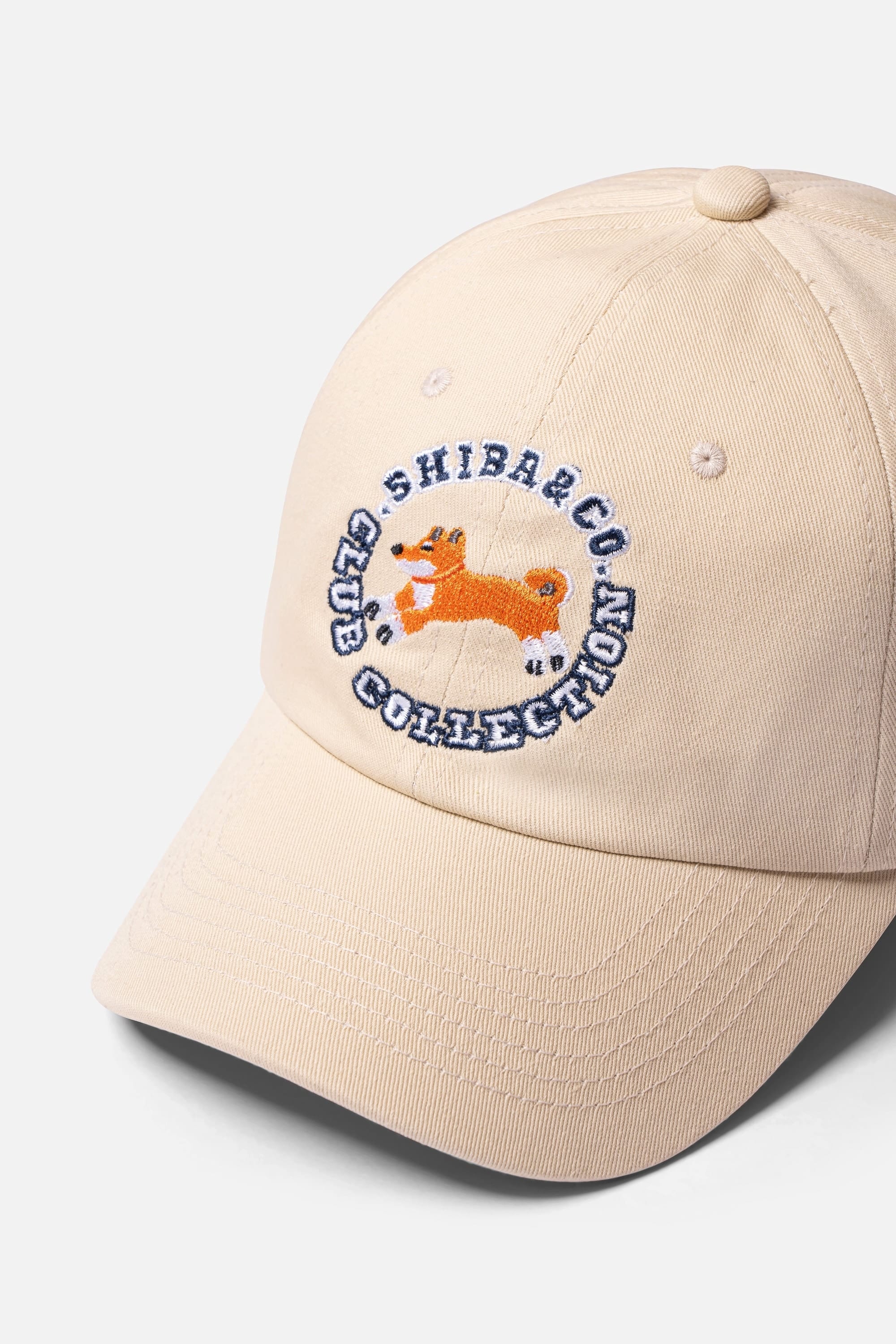 Club Shiba Embroidered Baseball Cap – Sandshell Beige