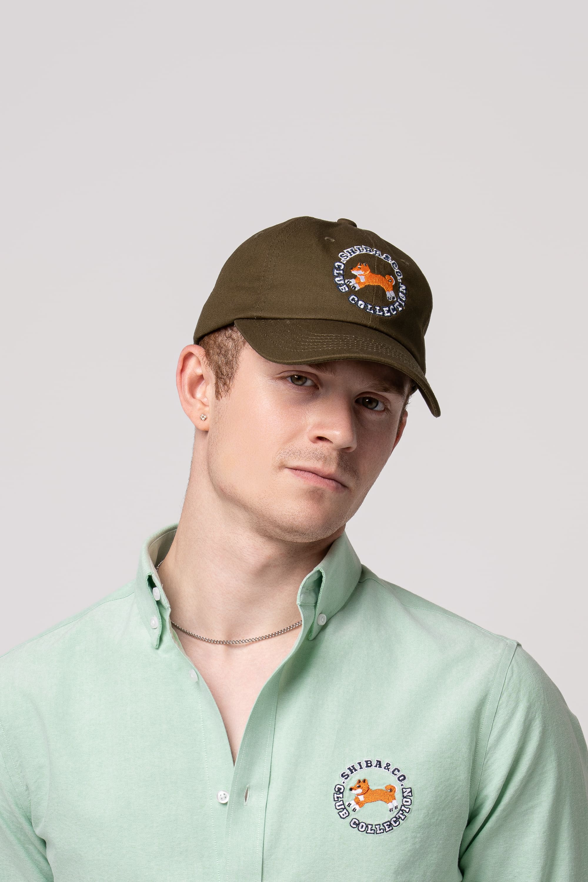 Club Shiba Embroidered Baseball Cap – Meadow Khaki