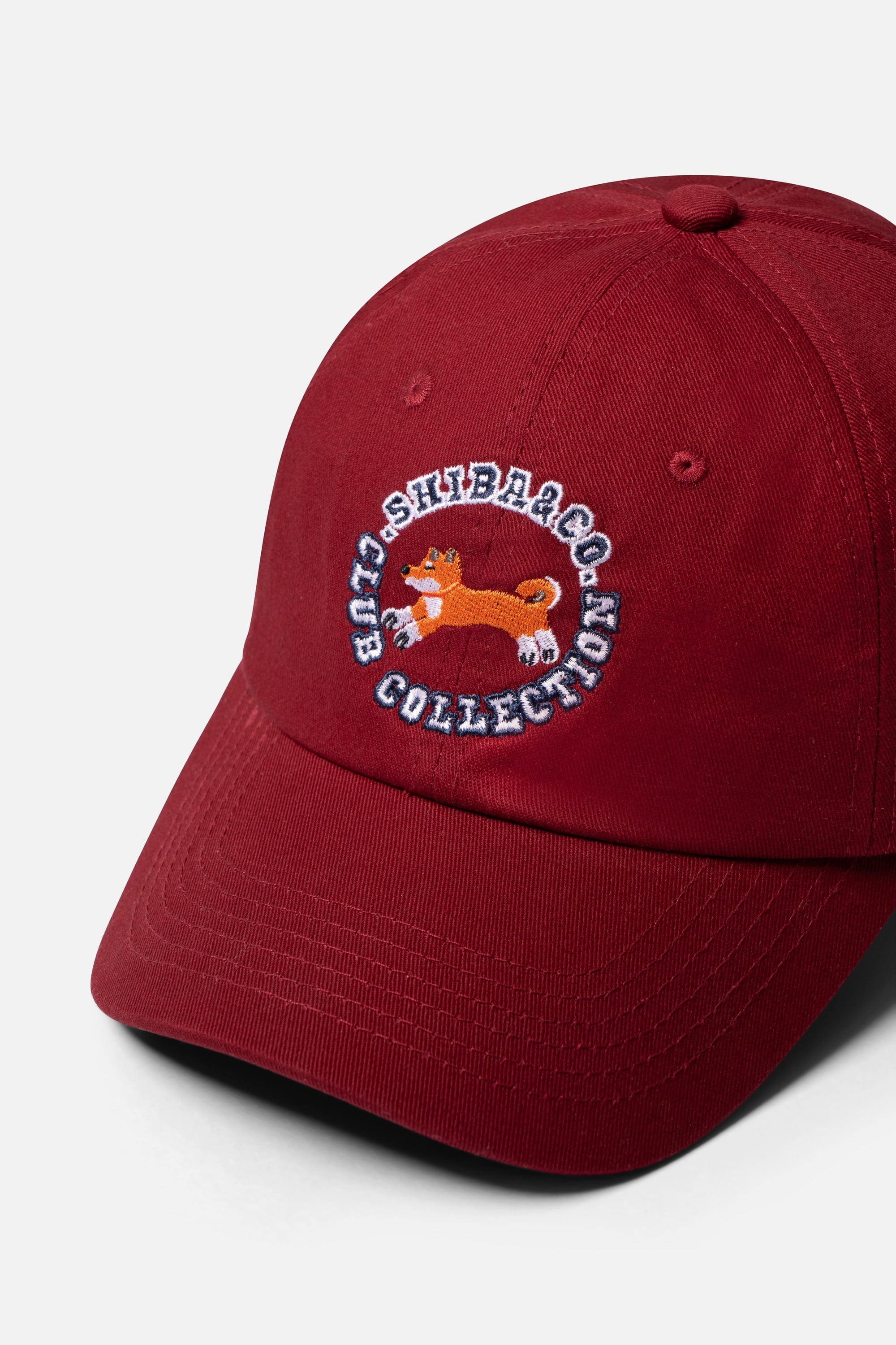 Club Shiba Embroidered Baseball Cap – Sunset Burgundy
