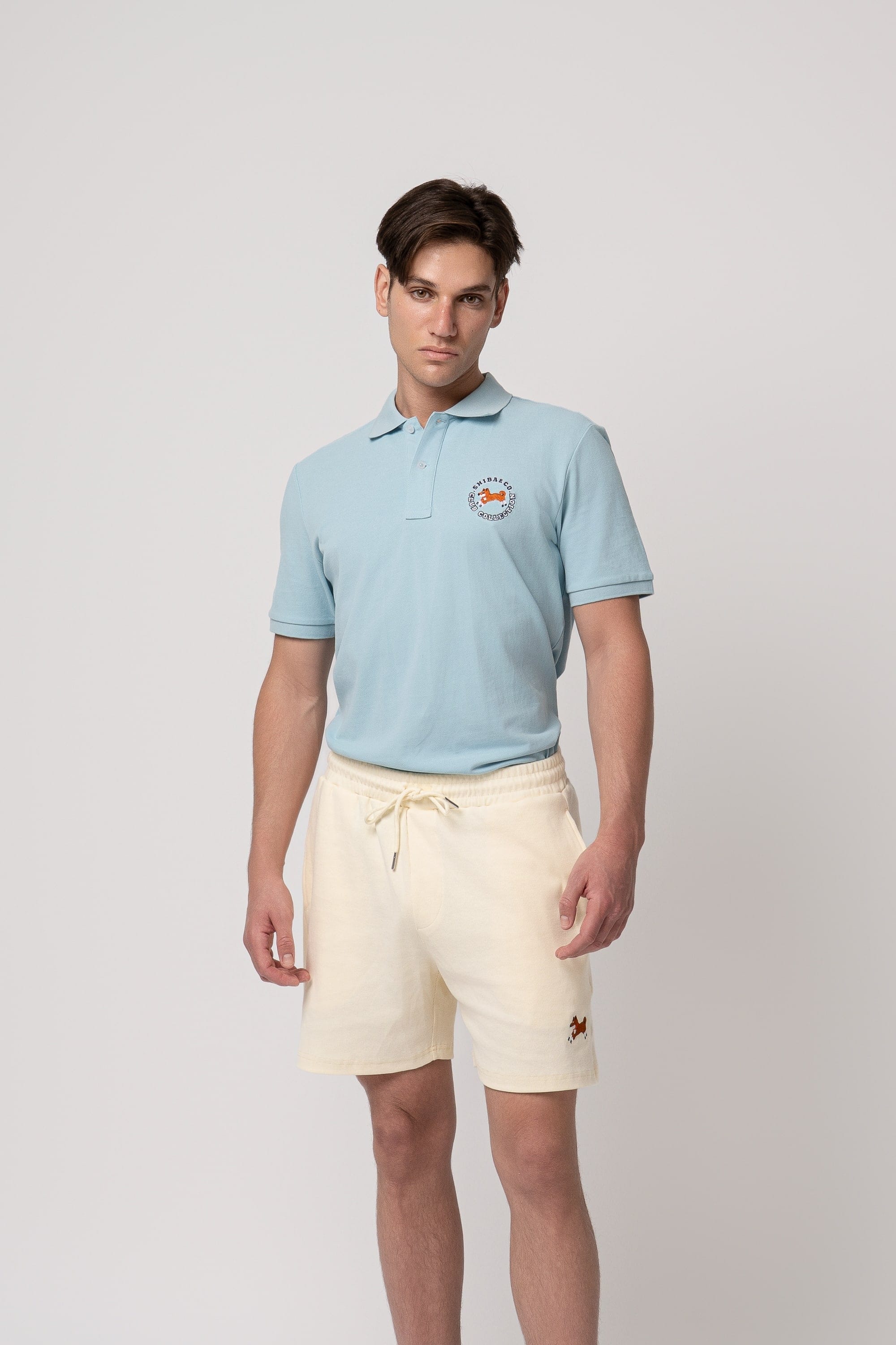Club Shiba Embroidered 6-Inch Corduroy Short - Sandshell Beige