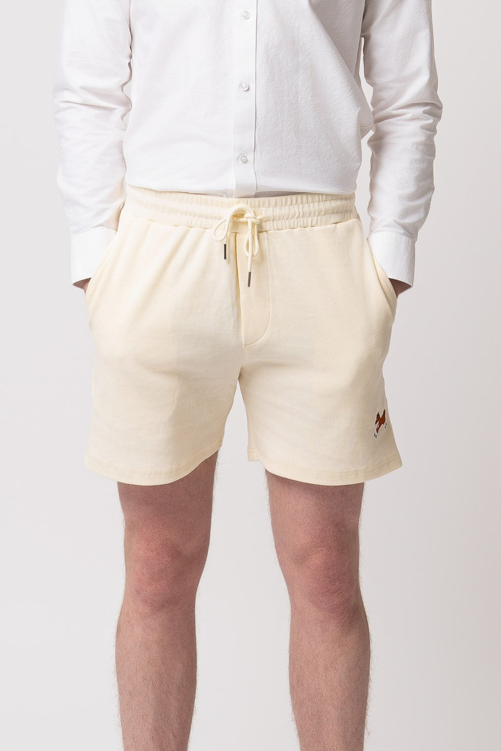 Club Shiba Embroidered 6-Inch Corduroy Short - Sandshell Beige