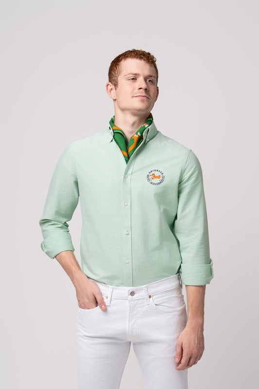 Club Shiba Embroidered Oxford Shirt - Park Mint